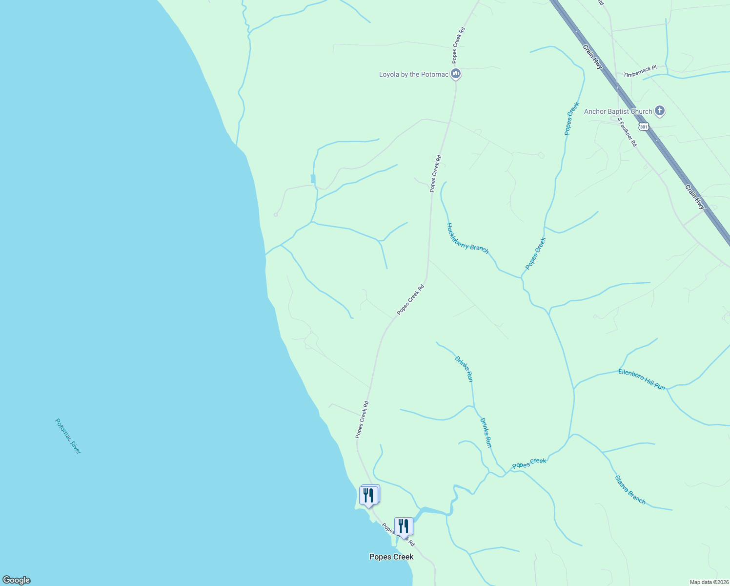map of restaurants, bars, coffee shops, grocery stores, and more near 9140 Frank Wills Place in Newburg