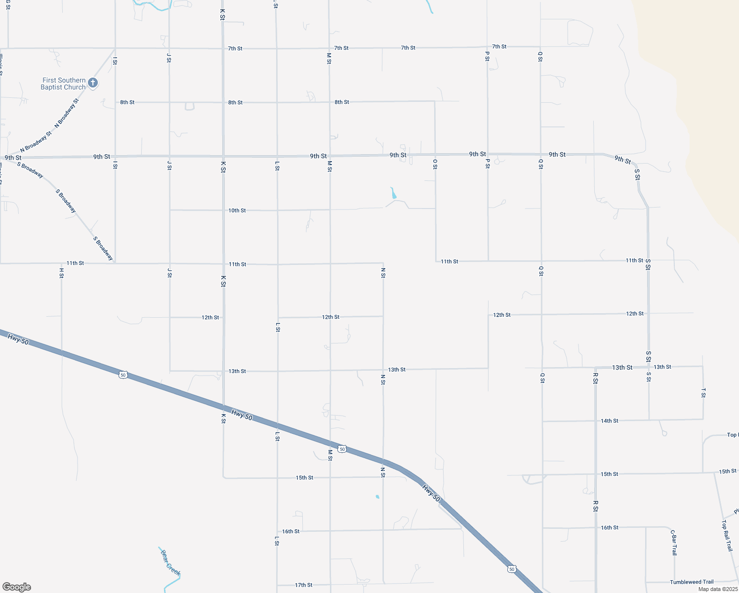 map of restaurants, bars, coffee shops, grocery stores, and more near 1165 N Street in Penrose