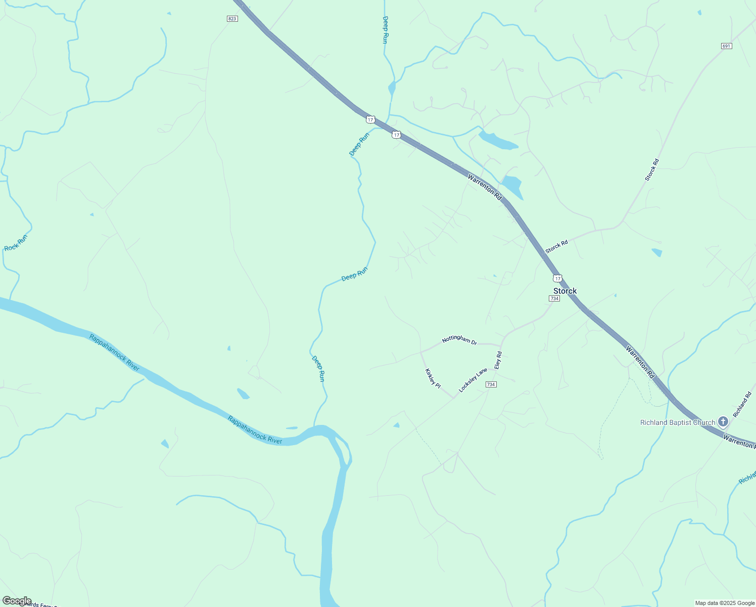 map of restaurants, bars, coffee shops, grocery stores, and more near 179 Kirkley Place in Fredericksburg