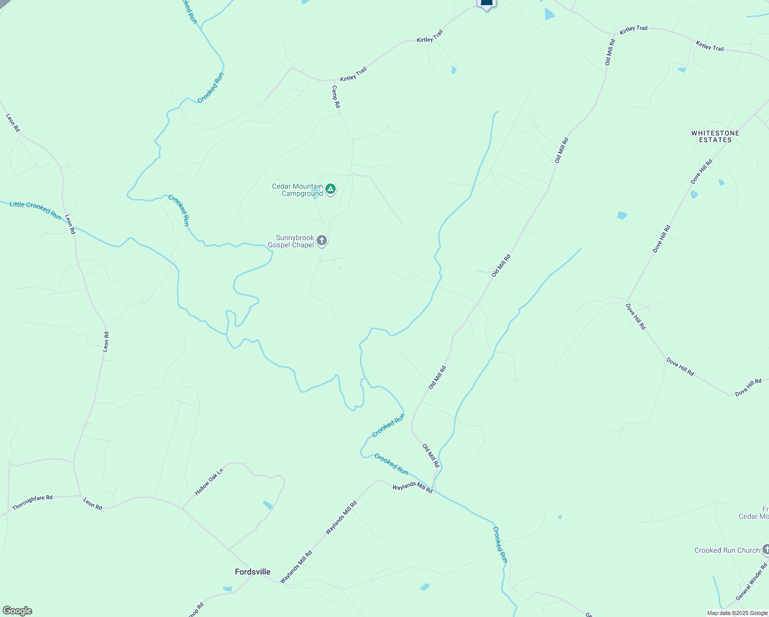 map of restaurants, bars, coffee shops, grocery stores, and more near Amandas Ridge Lane in Culpeper County