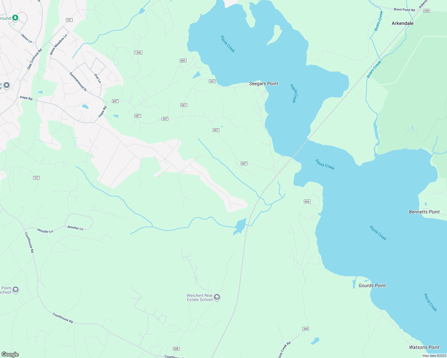map of restaurants, bars, coffee shops, grocery stores, and more near 120 Jib Drive in Stafford