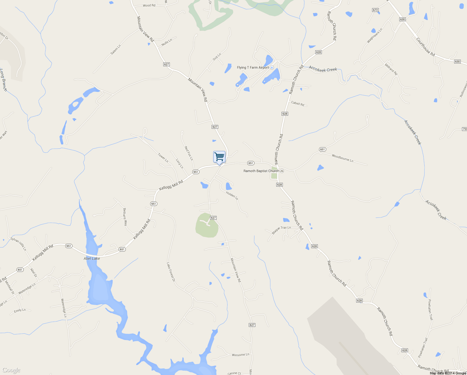 map of restaurants, bars, coffee shops, grocery stores, and more near 1250 Mountain View Road in Fredericksburg