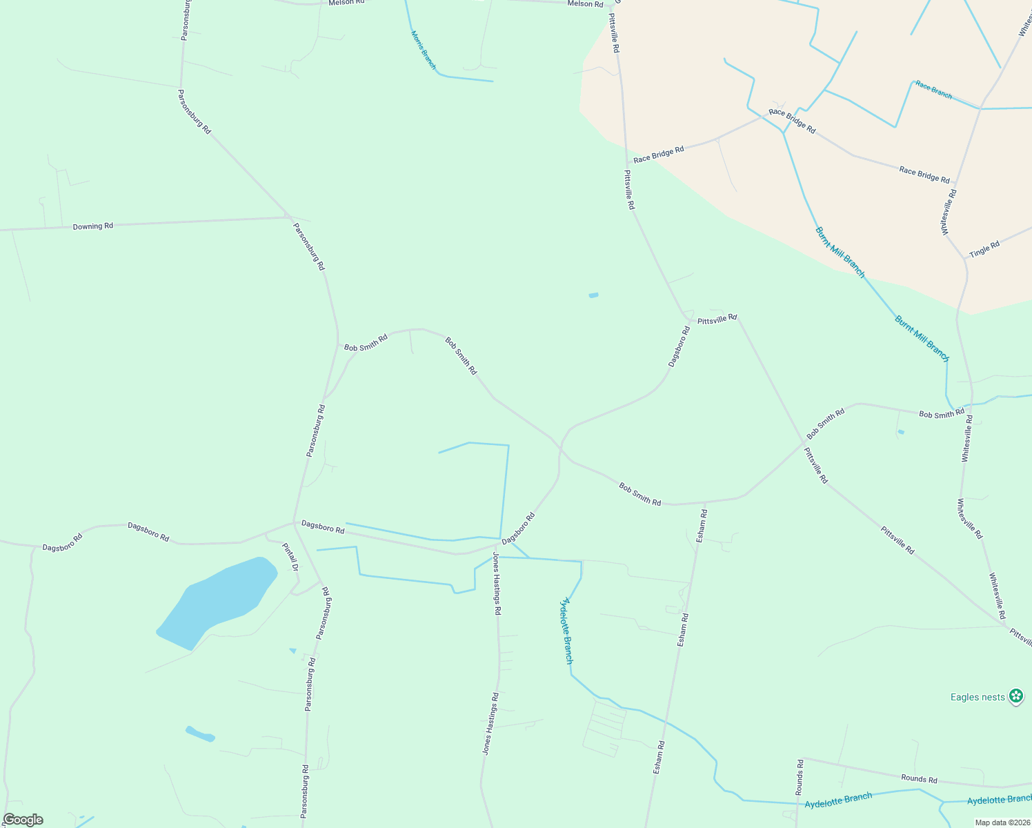 map of restaurants, bars, coffee shops, grocery stores, and more near 33351 Bob Smith Road in Parsonsburg