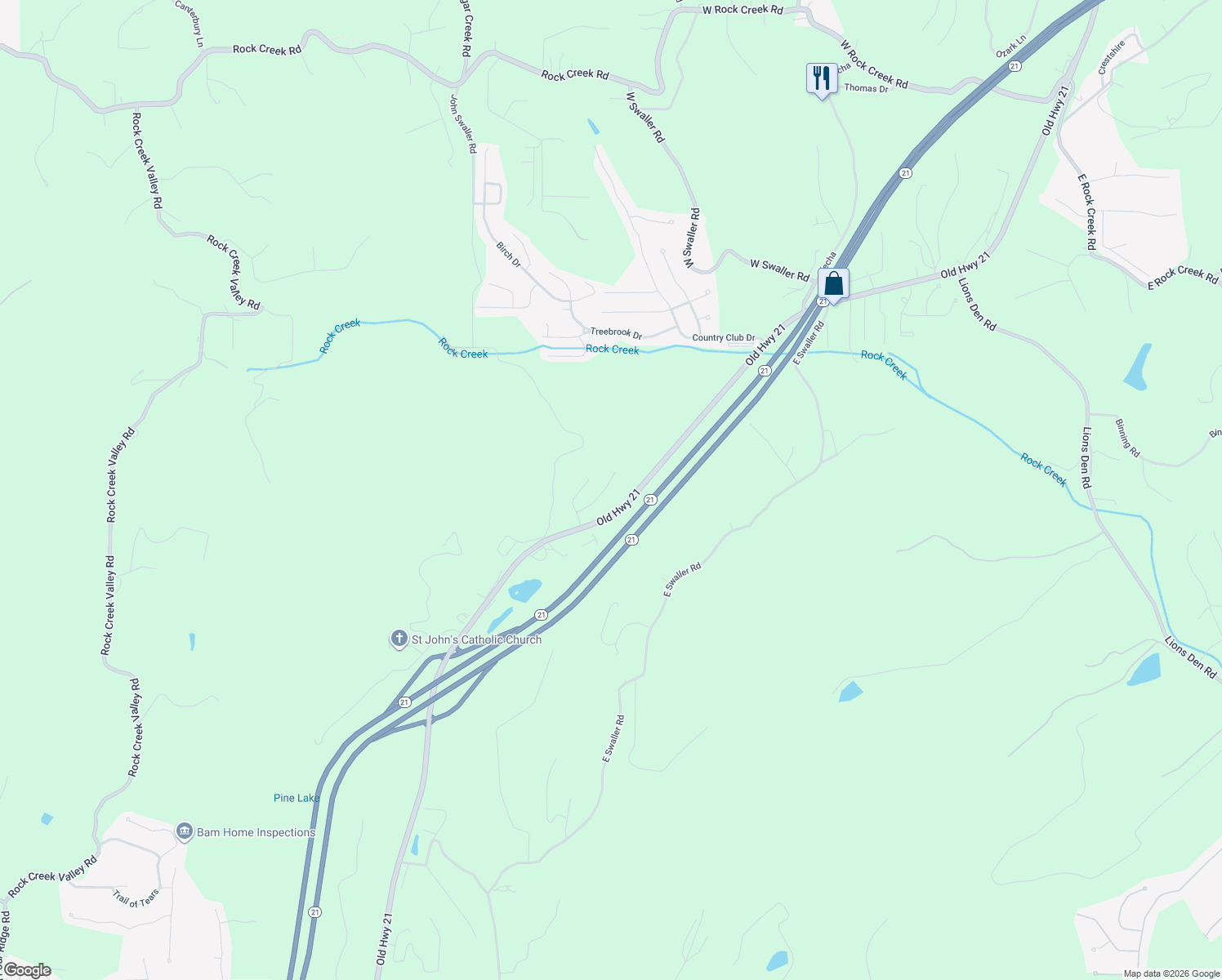 map of restaurants, bars, coffee shops, grocery stores, and more near 4315 Clearbrook Lane in Imperial