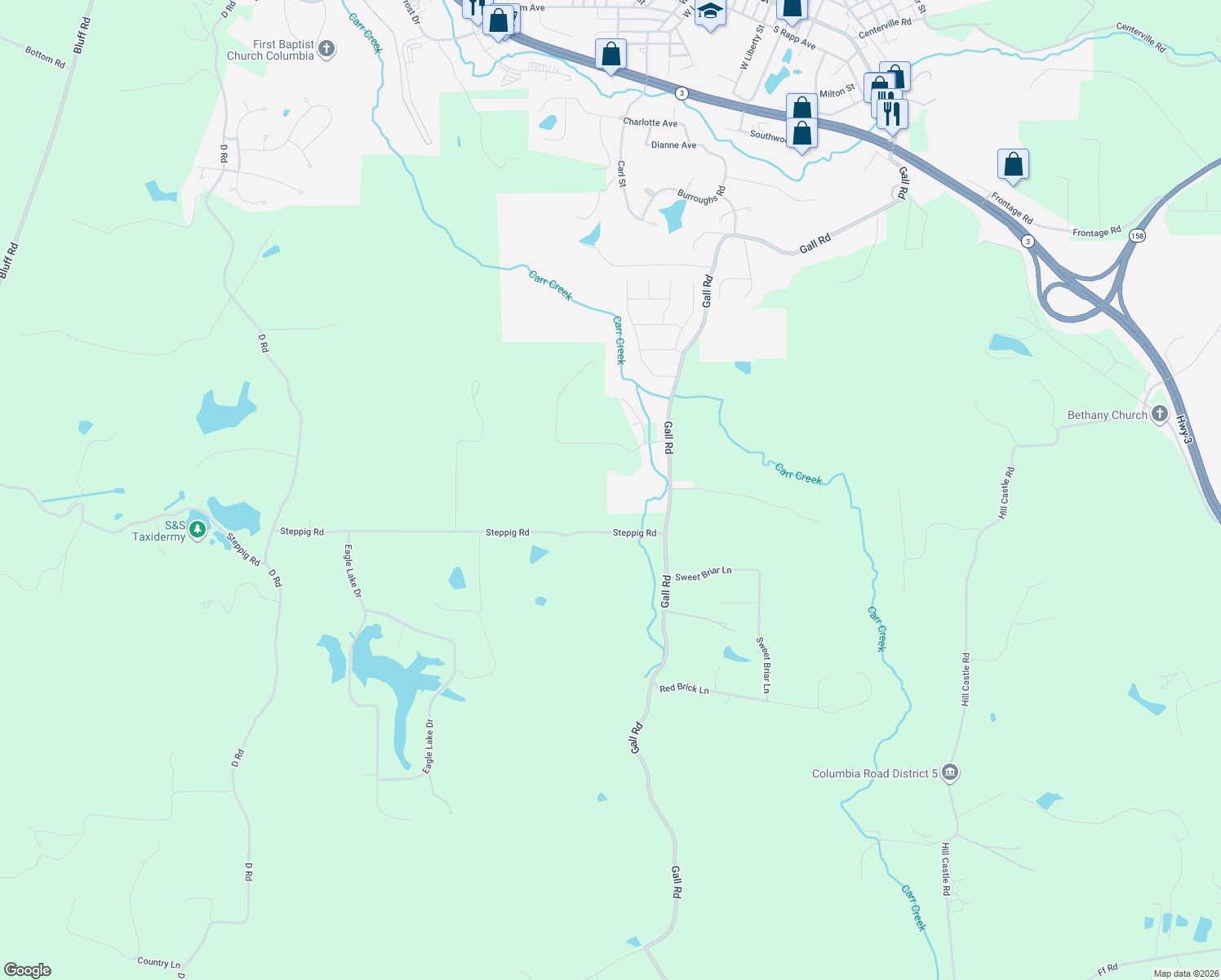 map of restaurants, bars, coffee shops, grocery stores, and more near in Columbia