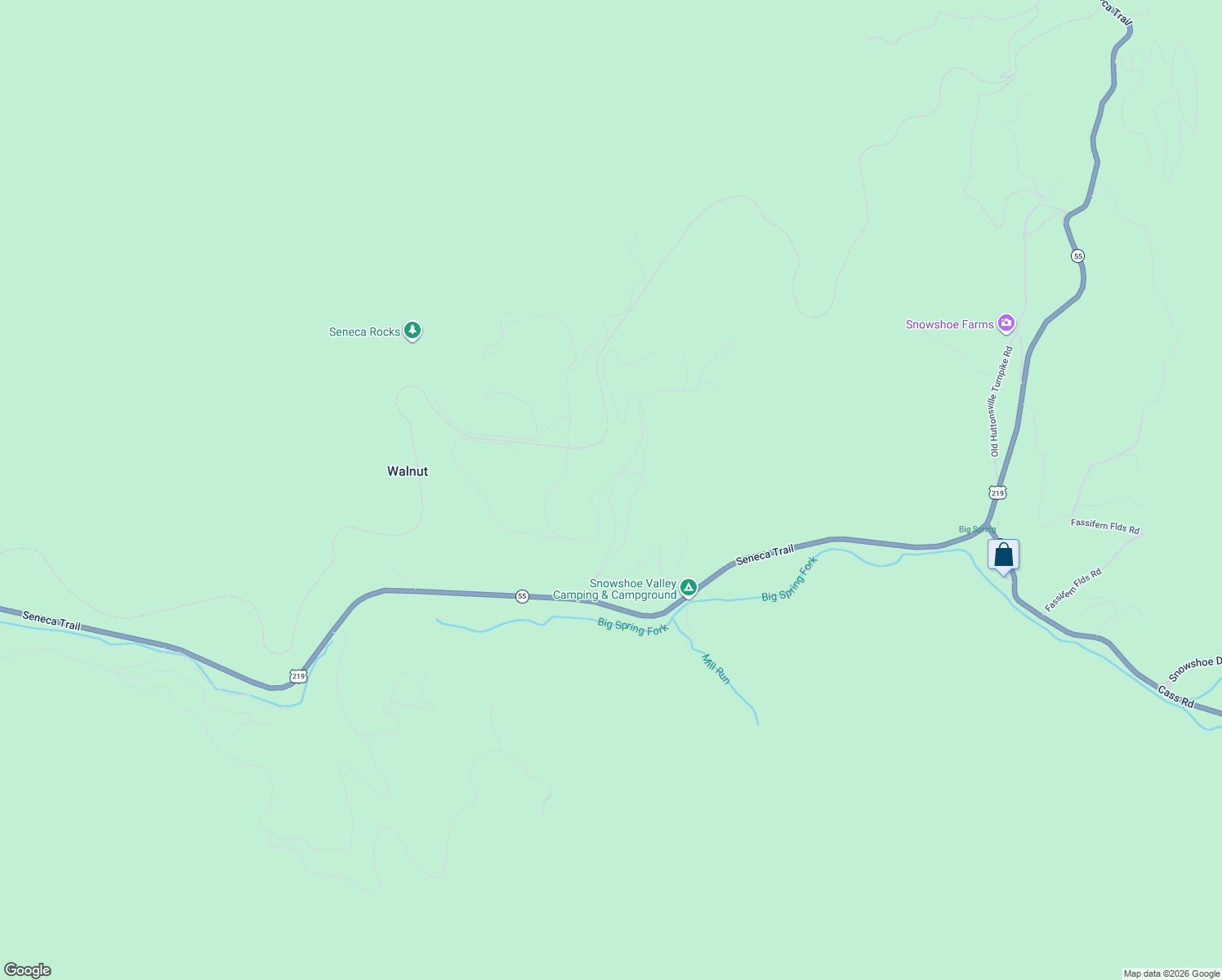 map of restaurants, bars, coffee shops, grocery stores, and more near Upper Farm Road in Snowshoe