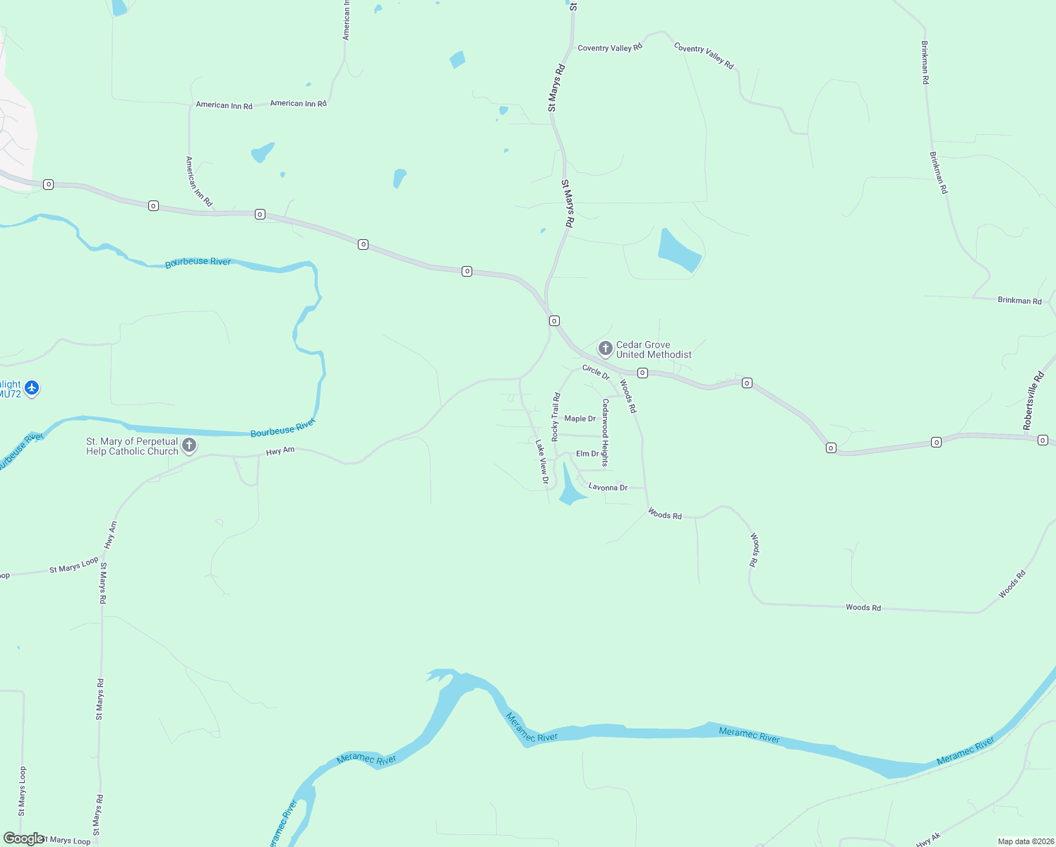 map of restaurants, bars, coffee shops, grocery stores, and more near 333 Wagon Spoke Drive in Villa Ridge