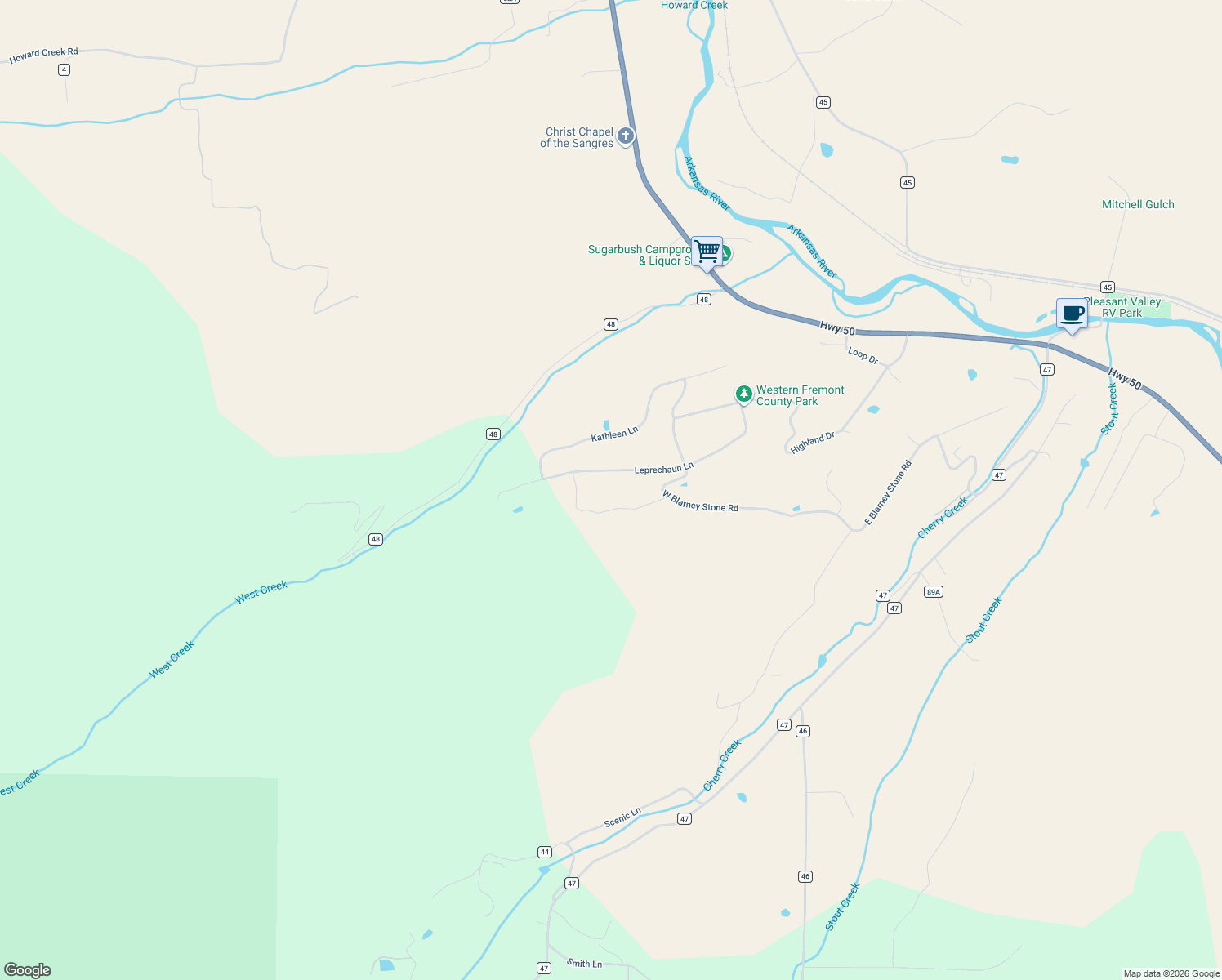 map of restaurants, bars, coffee shops, grocery stores, and more near 510 Leprechaun Lane in Howard