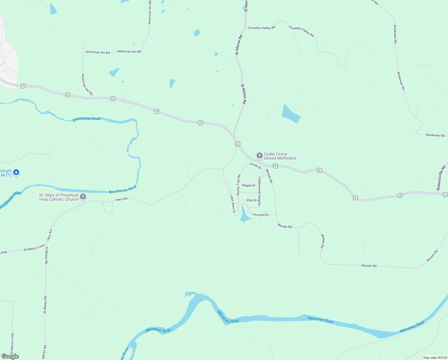 map of restaurants, bars, coffee shops, grocery stores, and more near 333 Wagon Spoke Drive in Villa Ridge