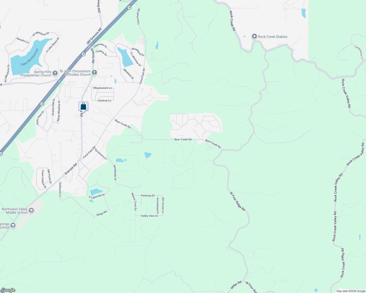 map of restaurants, bars, coffee shops, grocery stores, and more near in House Springs