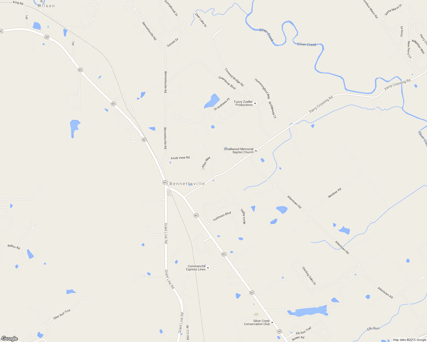 map of restaurants, bars, coffee shops, grocery stores, and more near 2016 Autumn Ridge Drive in Sellersburg