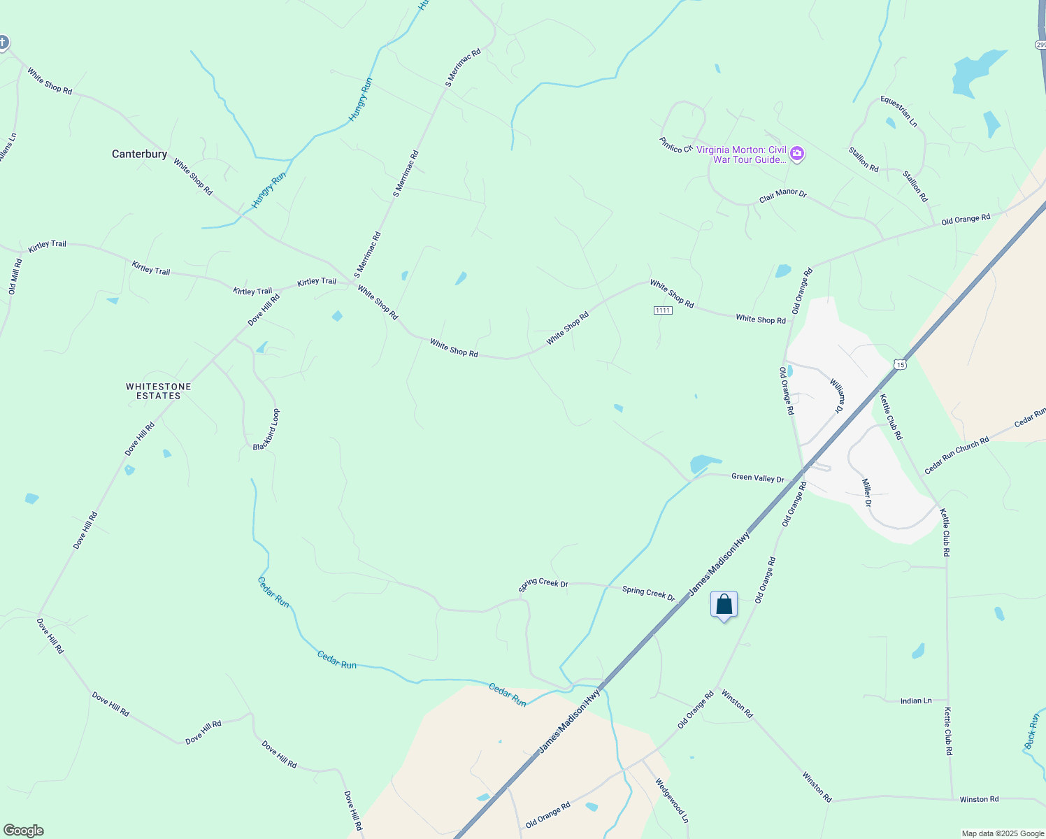 map of restaurants, bars, coffee shops, grocery stores, and more near 19490 Hickory Drive in Culpeper