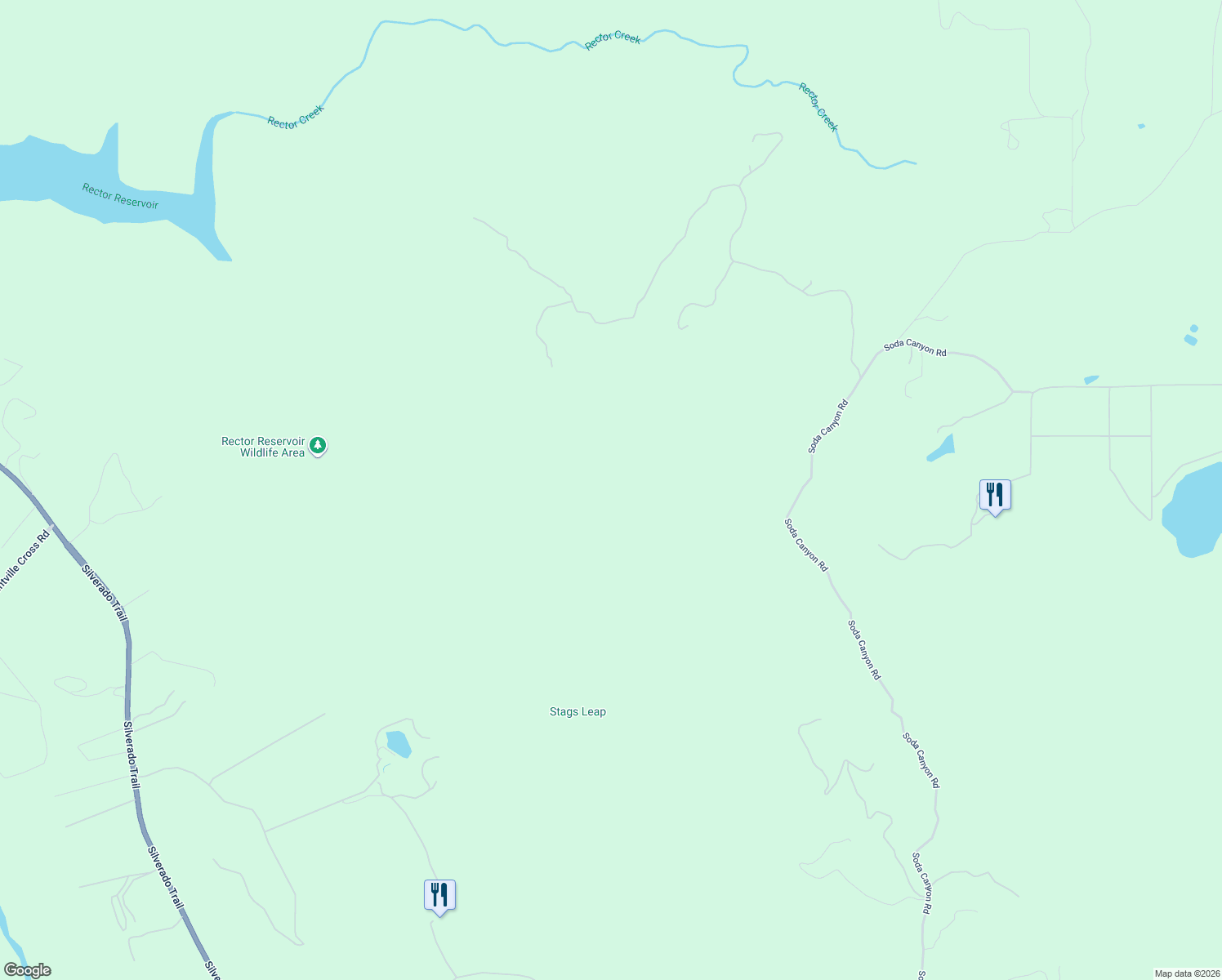 map of restaurants, bars, coffee shops, grocery stores, and more near 3231 Soda Canyon Road in Napa