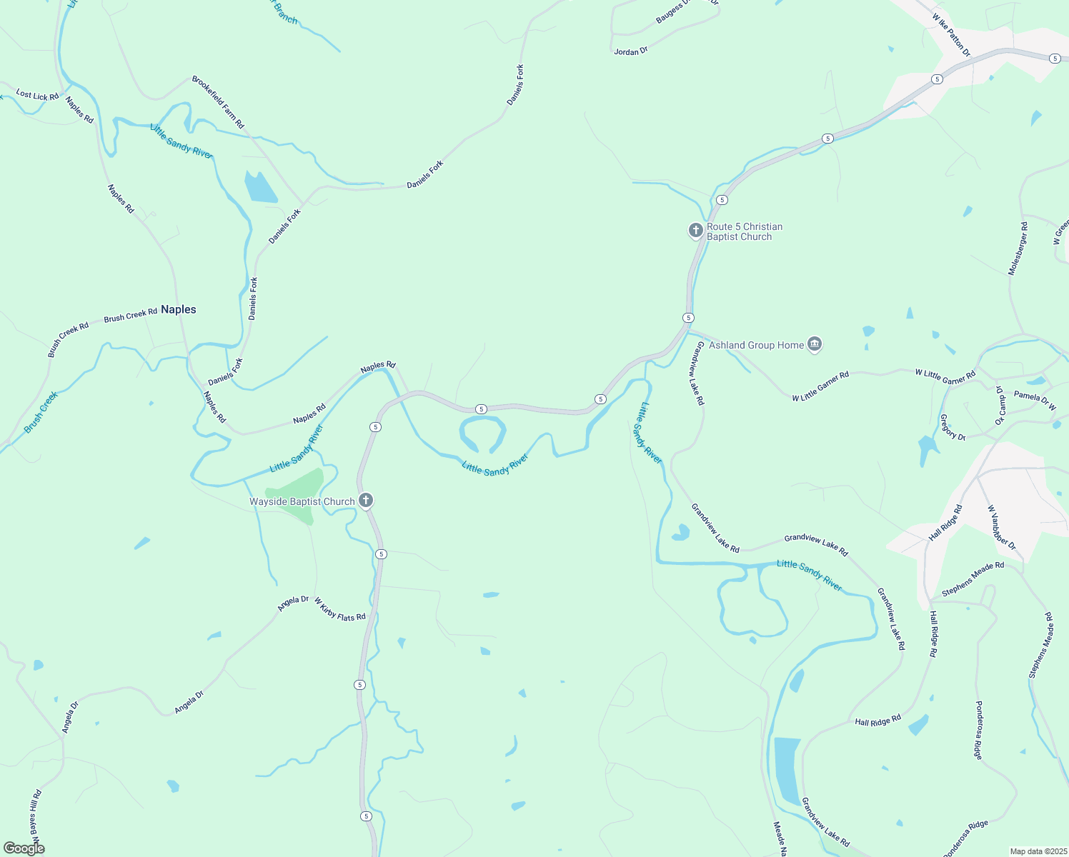 map of restaurants, bars, coffee shops, grocery stores, and more near 8300 Kentucky 5 in Ashland