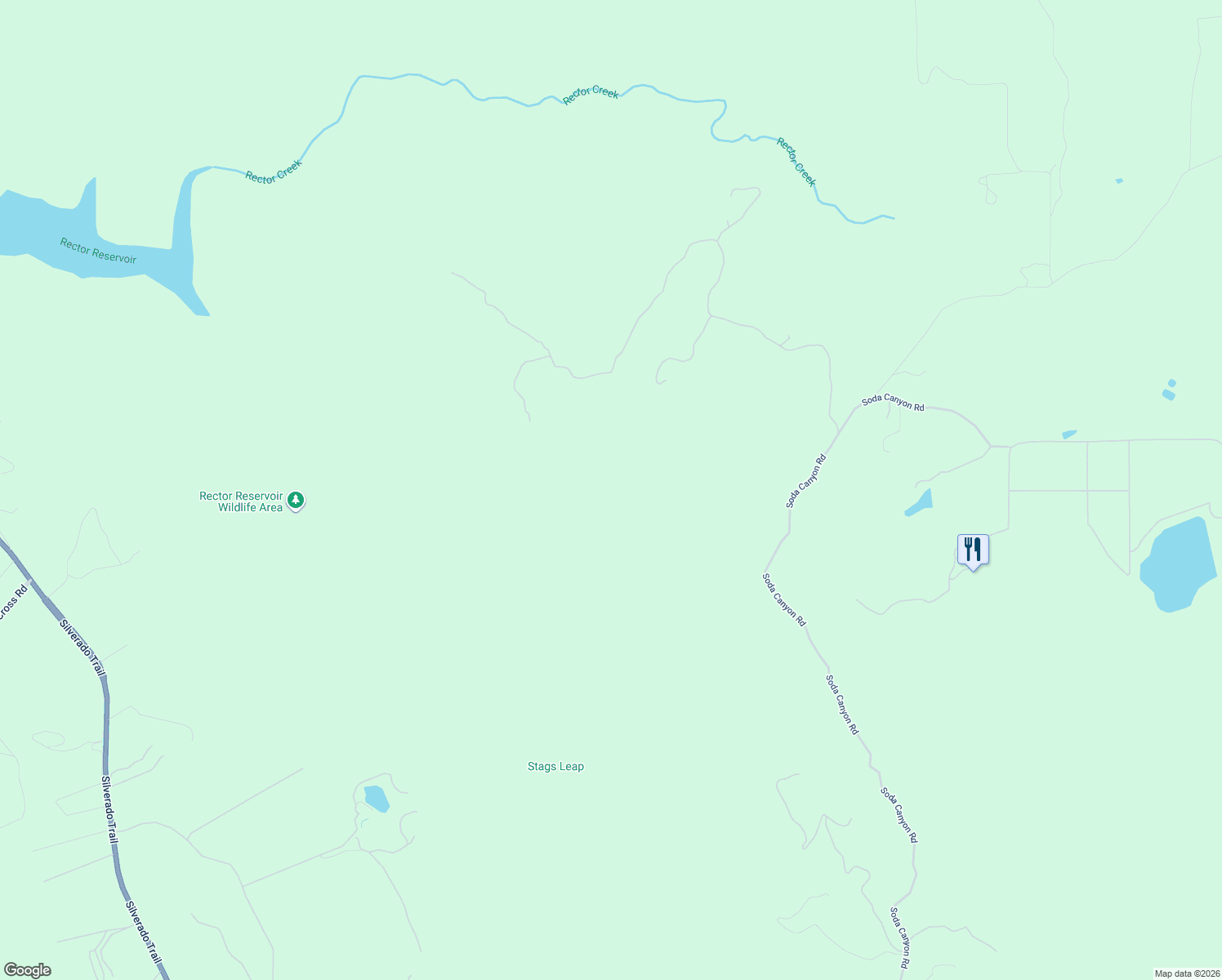 map of restaurants, bars, coffee shops, grocery stores, and more near 3231 Soda Canyon Road in Napa