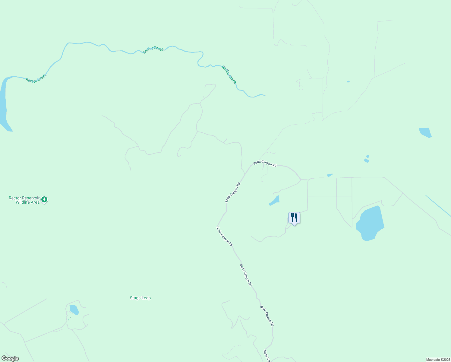 map of restaurants, bars, coffee shops, grocery stores, and more near 3176 Soda Canyon Road in Napa