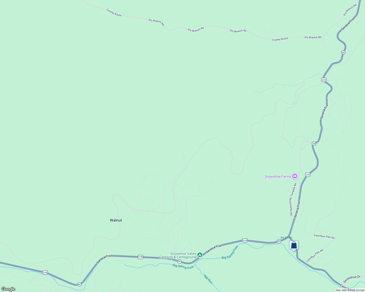 map of restaurants, bars, coffee shops, grocery stores, and more near 515 Cherry Grove Road in Slaty Fork