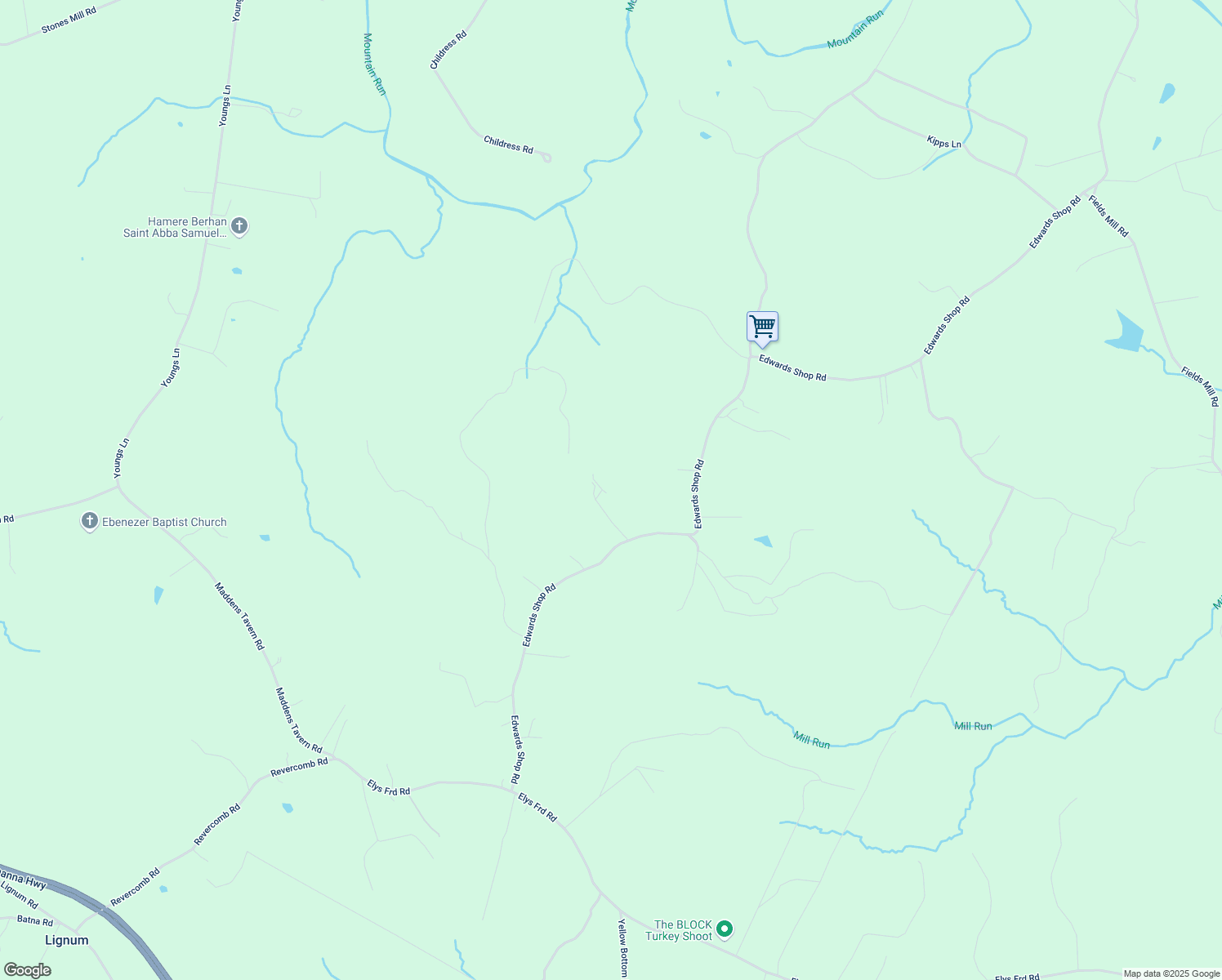 map of restaurants, bars, coffee shops, grocery stores, and more near 25099 Rodriguez Lane in Elkwood