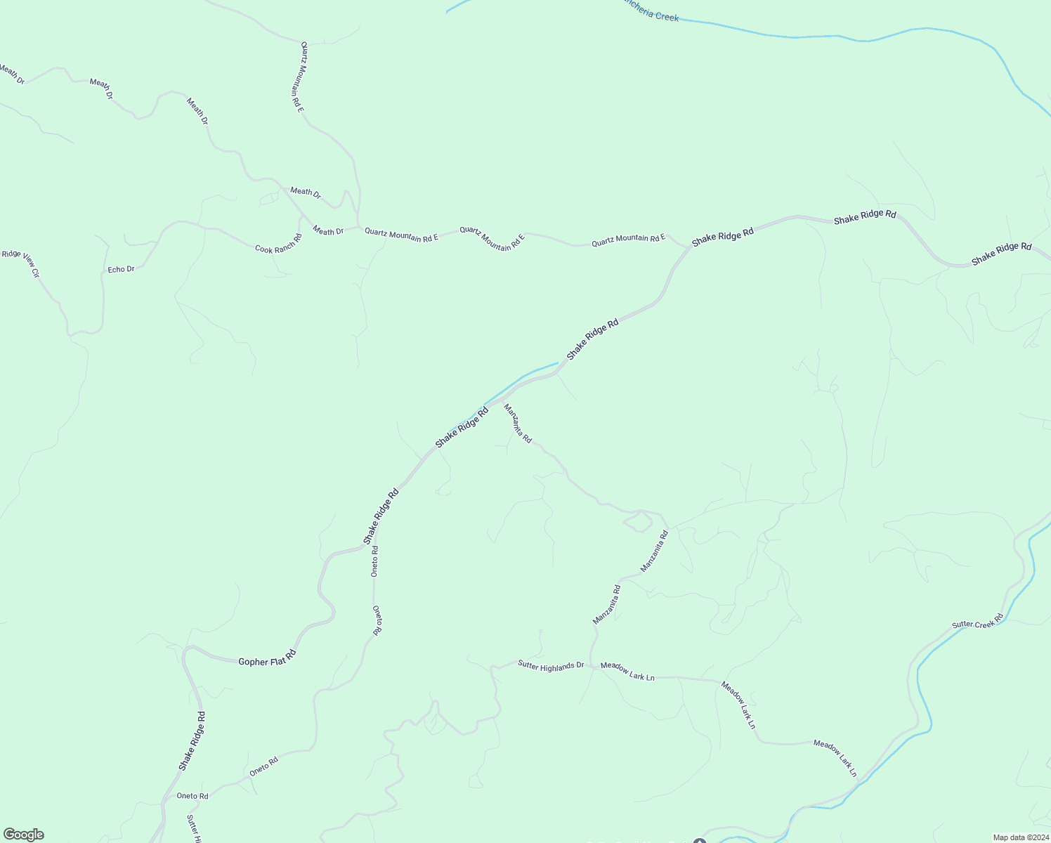 map of restaurants, bars, coffee shops, grocery stores, and more near 15546 Manzanita Road in Sutter Creek