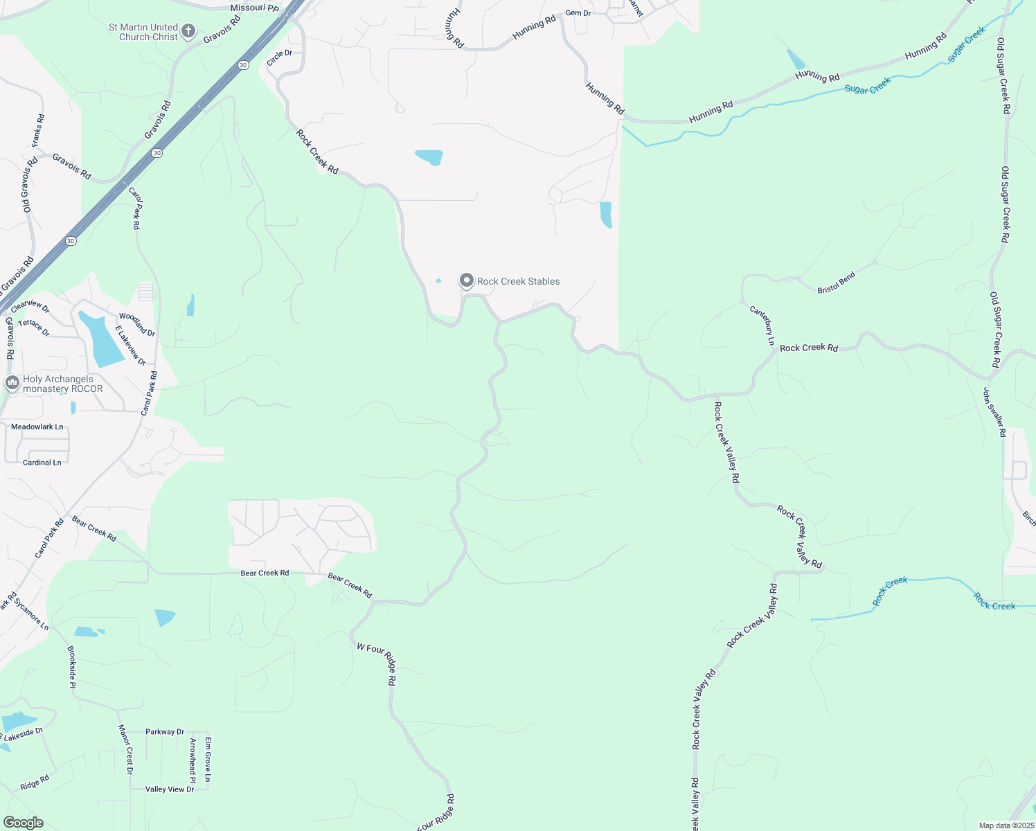 map of restaurants, bars, coffee shops, grocery stores, and more near 5298 Hope Lane in House Springs