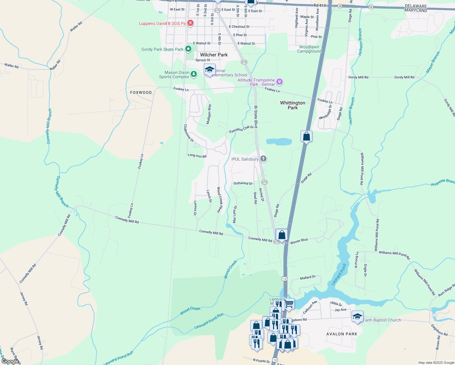map of restaurants, bars, coffee shops, grocery stores, and more near 8864 Mar Lynn Drive in Delmar