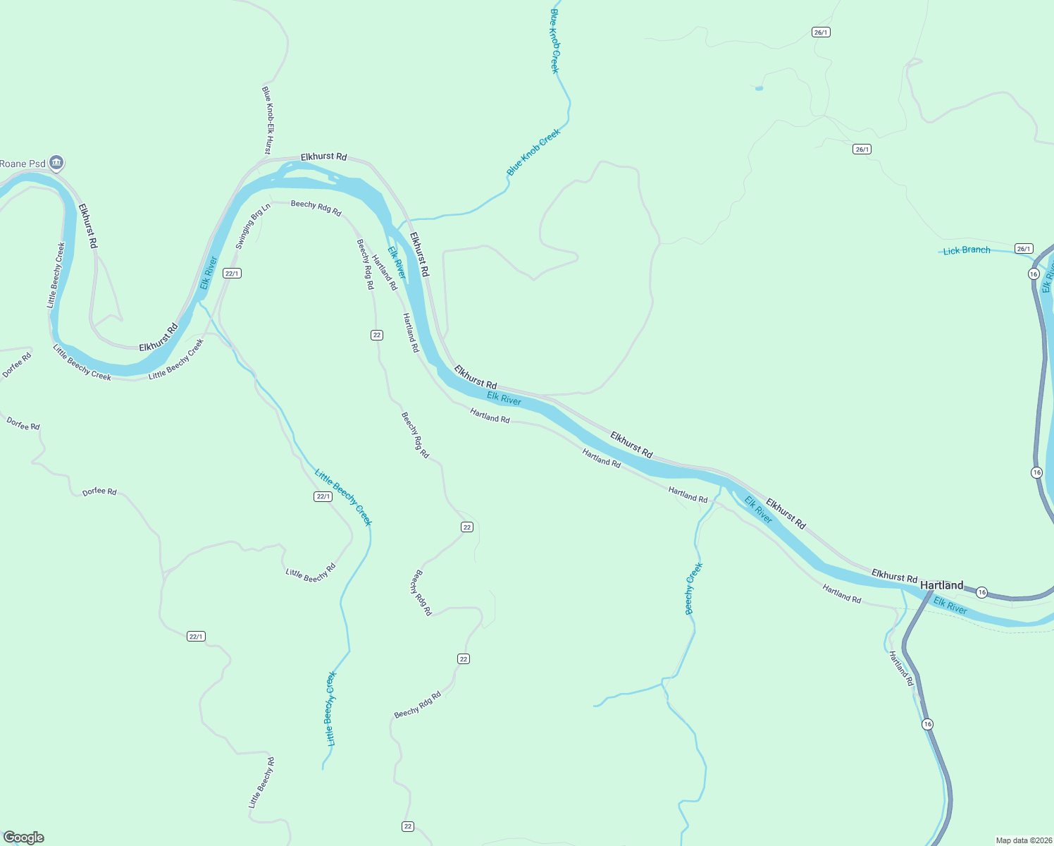 map of restaurants, bars, coffee shops, grocery stores, and more near Hartland Road in Maysel