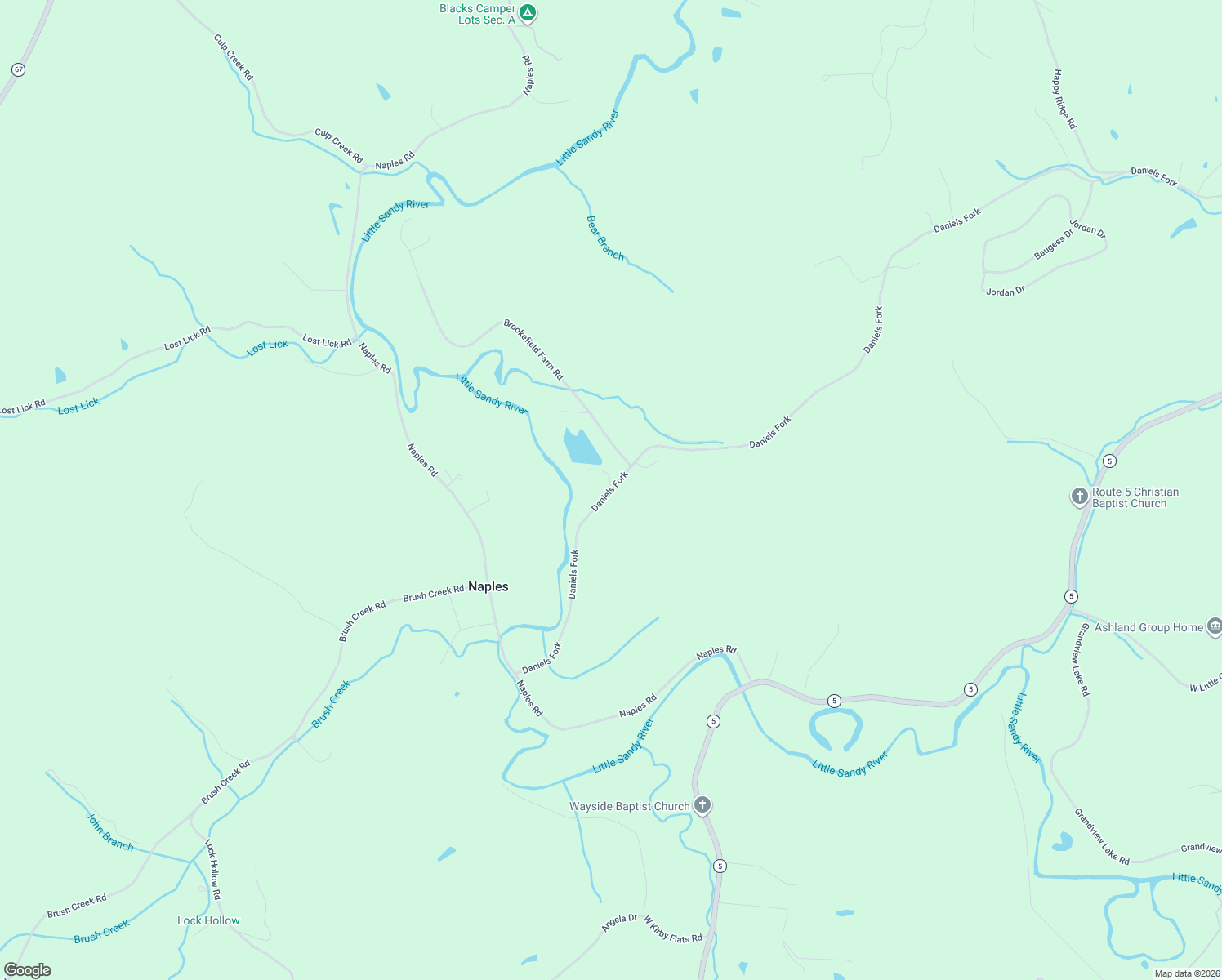 map of restaurants, bars, coffee shops, grocery stores, and more near 9061 Daniels Fork in Ashland