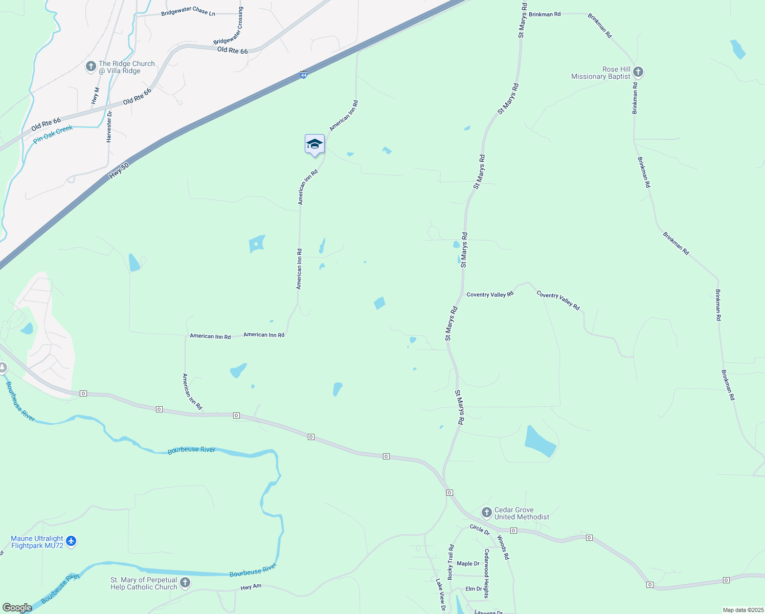 map of restaurants, bars, coffee shops, grocery stores, and more near 700 Winston Bridges Estate Road in Villa Ridge