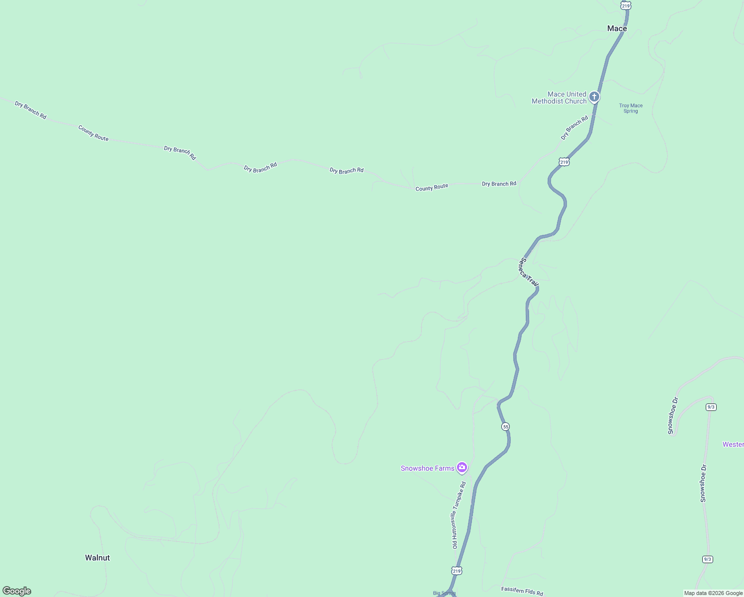 map of restaurants, bars, coffee shops, grocery stores, and more near Unnamed Road in Slaty Fork