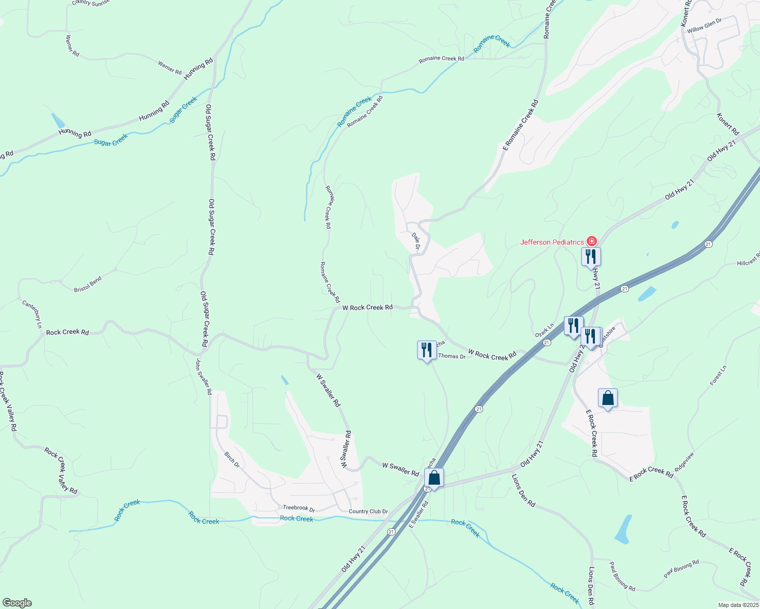 map of restaurants, bars, coffee shops, grocery stores, and more near 3975 West Rock Creek Road in Imperial