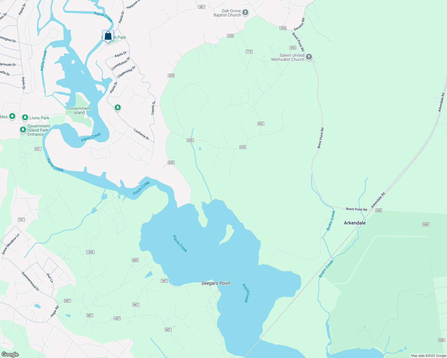 map of restaurants, bars, coffee shops, grocery stores, and more near 60 Sunset Drive in Stafford