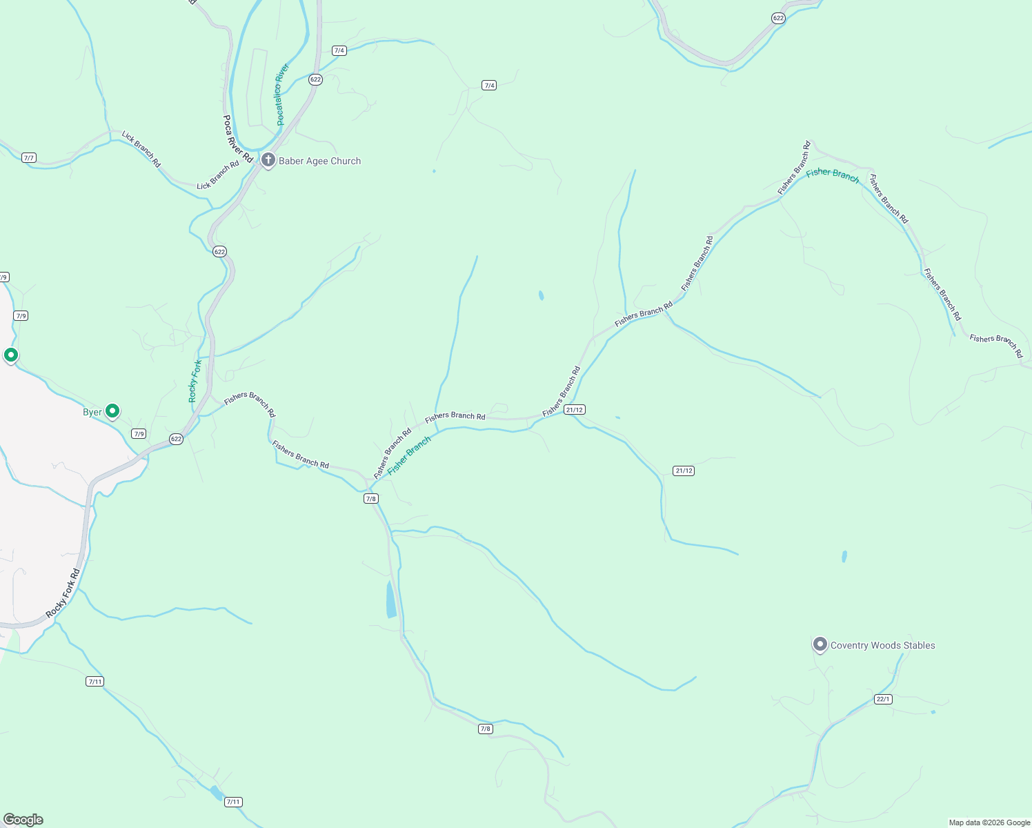 map of restaurants, bars, coffee shops, grocery stores, and more near 2632 Fishers Branch Road in Charleston