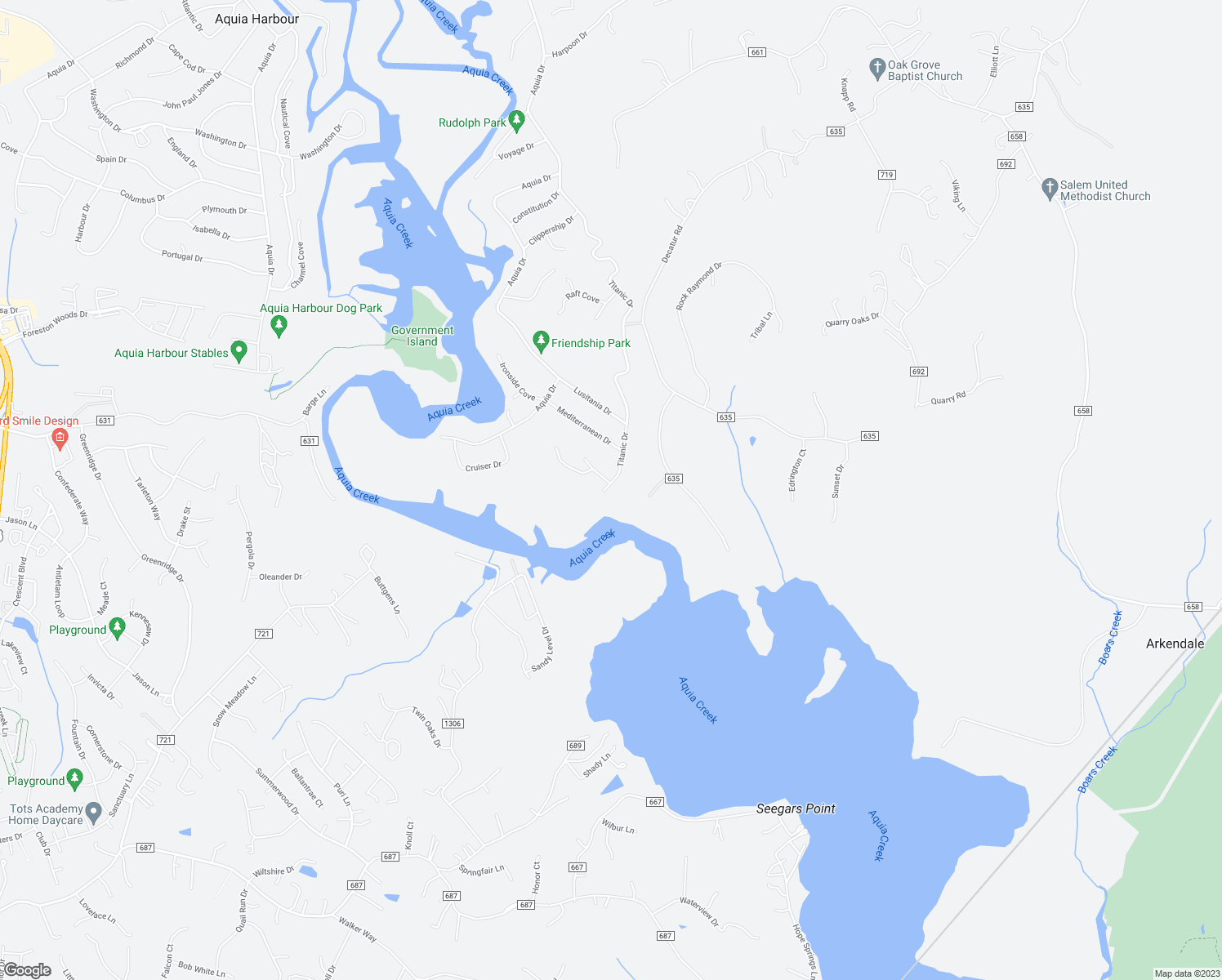 map of restaurants, bars, coffee shops, grocery stores, and more near 3418 Titanic Drive in Stafford