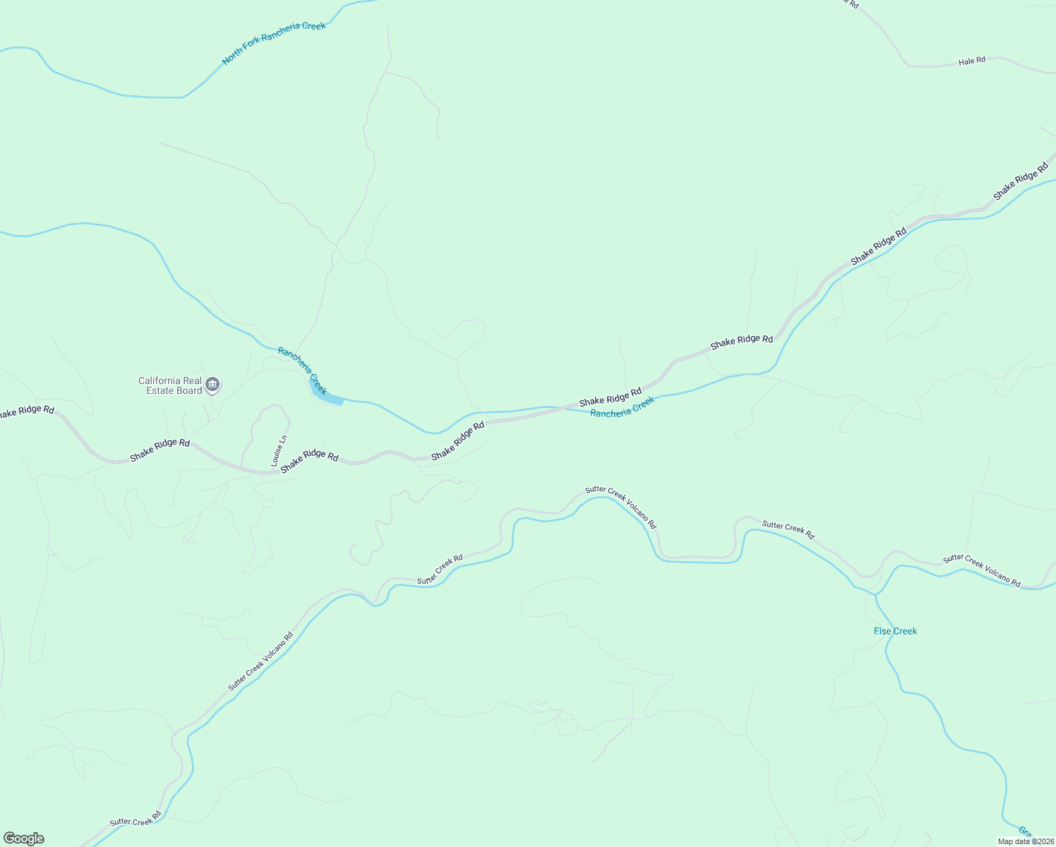 map of restaurants, bars, coffee shops, grocery stores, and more near 17640 Shake Ridge Road in Sutter Creek
