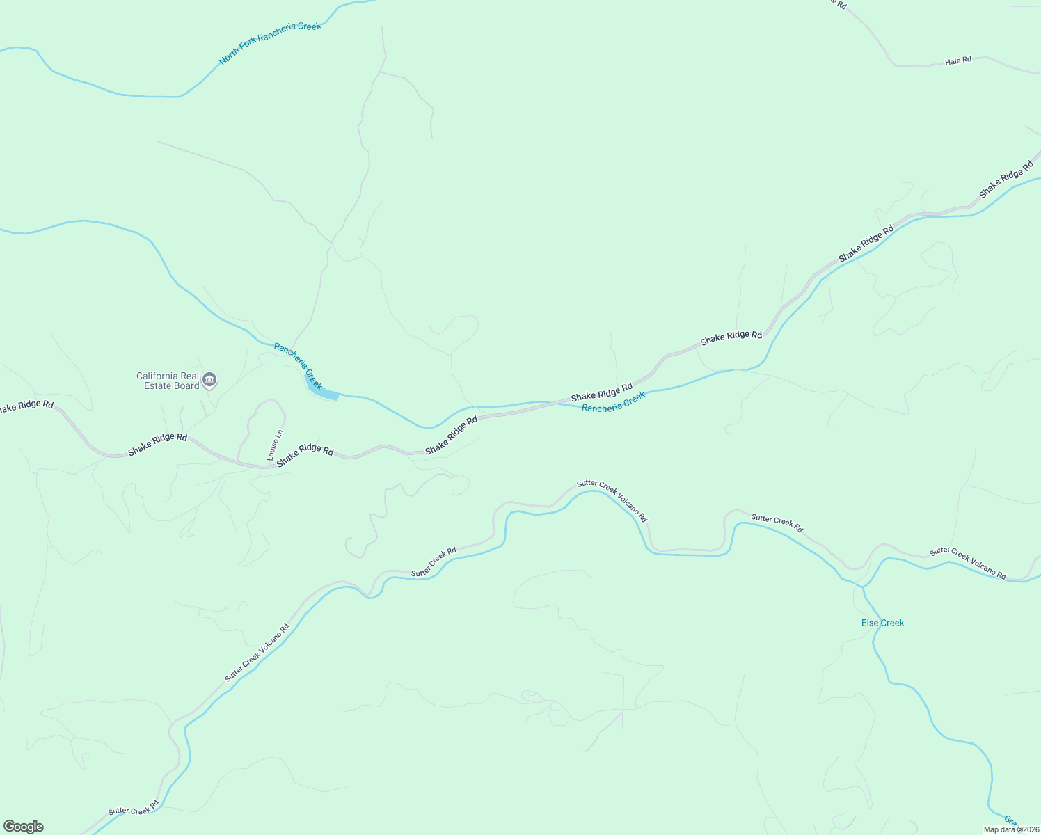 map of restaurants, bars, coffee shops, grocery stores, and more near 17640 Shake Ridge Road in Sutter Creek