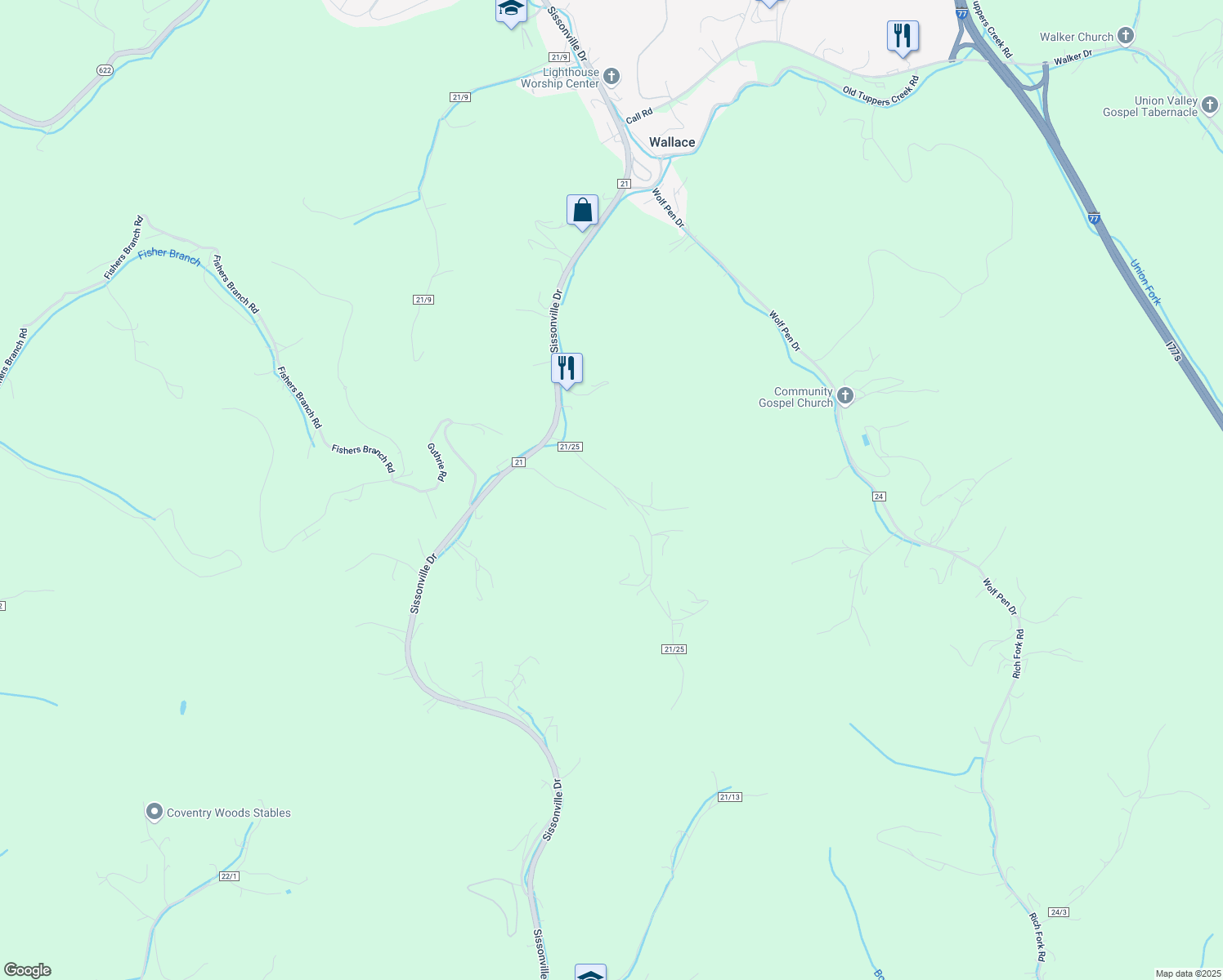 map of restaurants, bars, coffee shops, grocery stores, and more near 825 Honaker Drive in Charleston