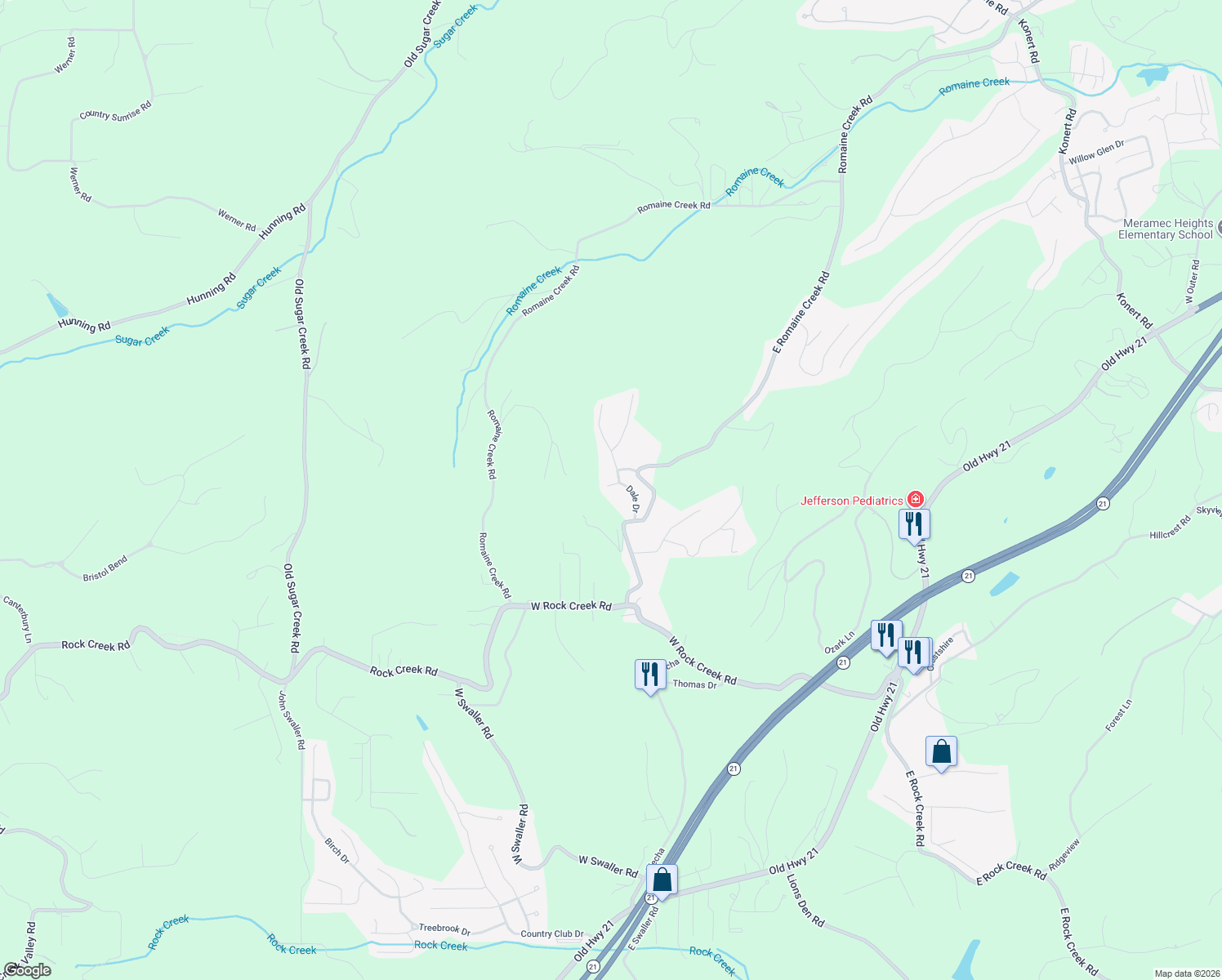 map of restaurants, bars, coffee shops, grocery stores, and more near 3320 Dale Drive in Antonia