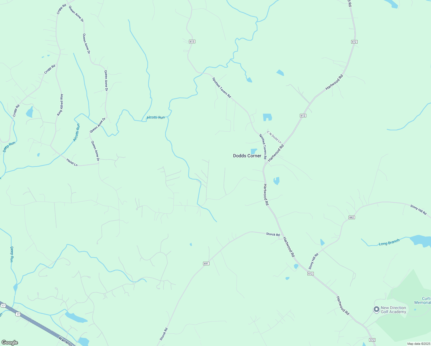 map of restaurants, bars, coffee shops, grocery stores, and more near 55 Brandy Hills Ln in Fredericksburg