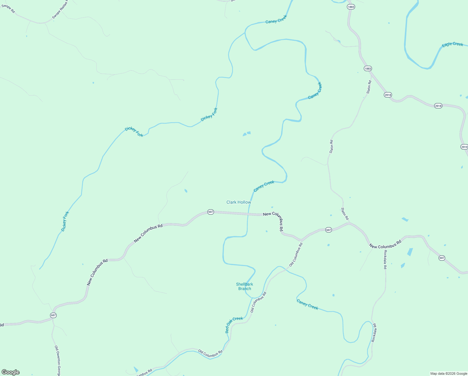 map of restaurants, bars, coffee shops, grocery stores, and more near 11000 New Columbus Road in Owenton