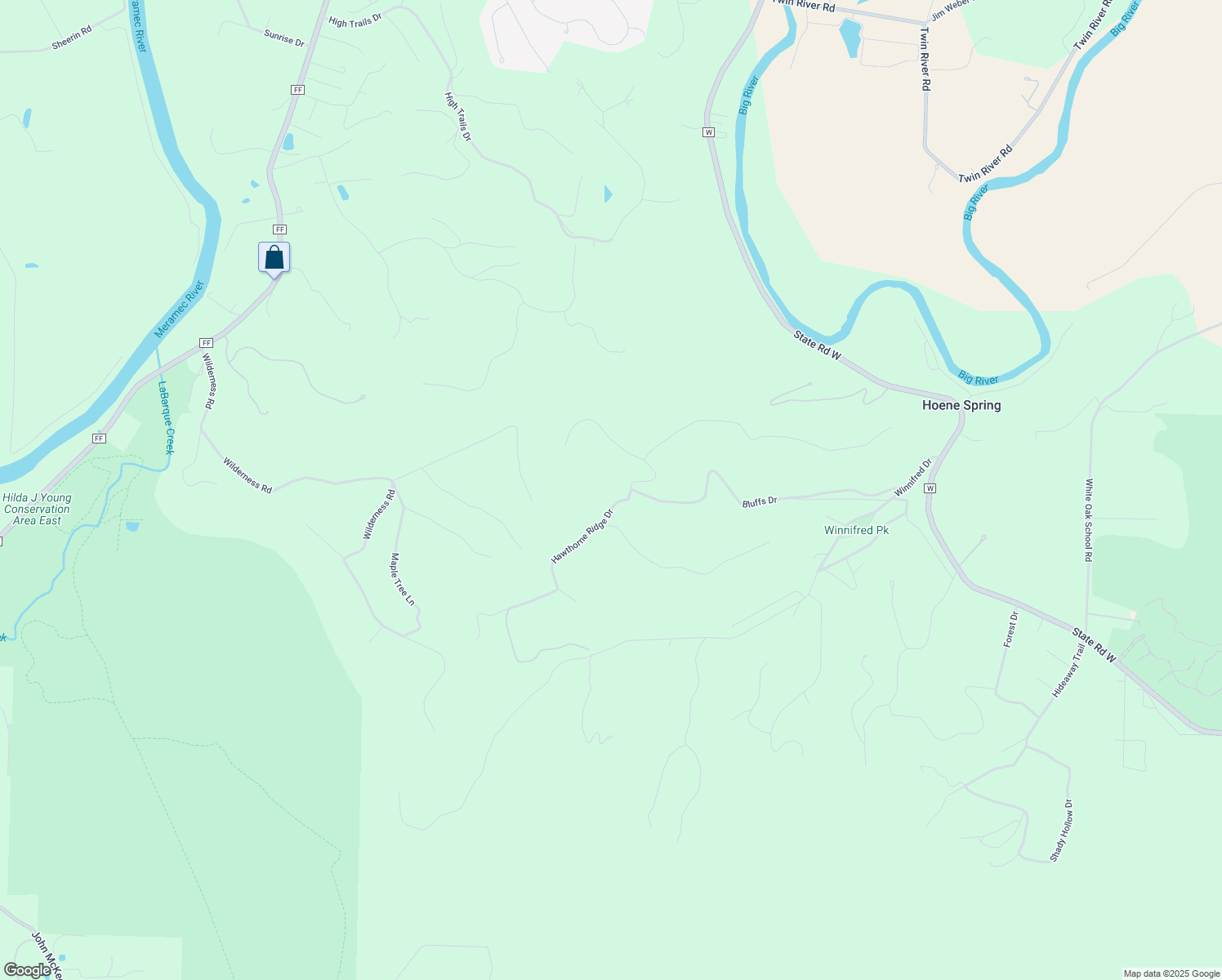 map of restaurants, bars, coffee shops, grocery stores, and more near 3503 Hawthorne Ridge Drive in Eureka