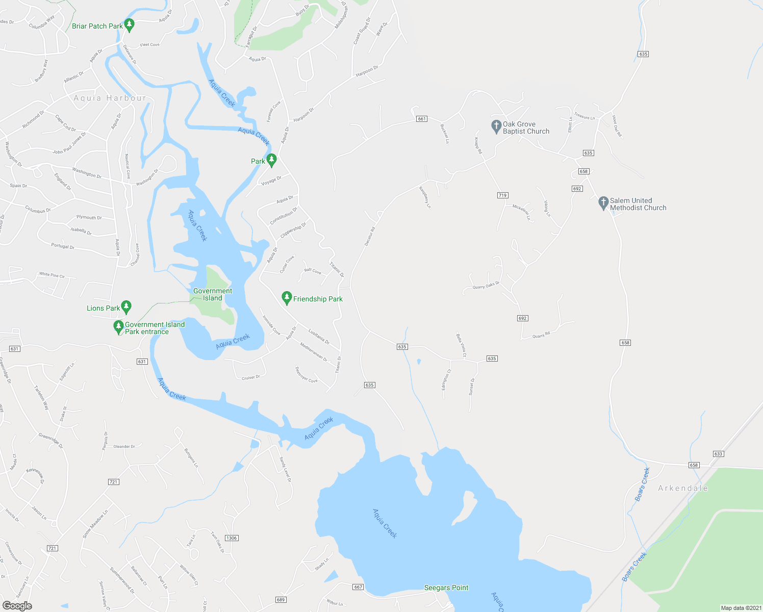 map of restaurants, bars, coffee shops, grocery stores, and more near Rock Raymond Drive in Stafford County