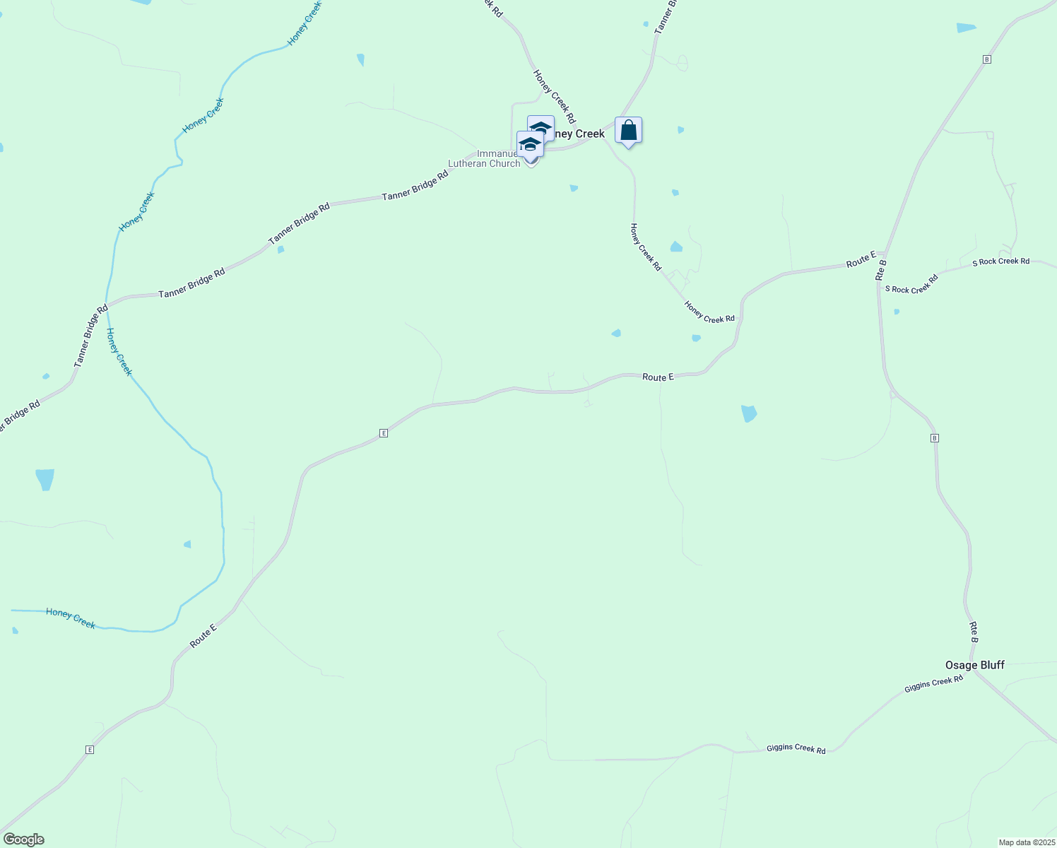 map of restaurants, bars, coffee shops, grocery stores, and more near 1805 Route E in Jefferson City