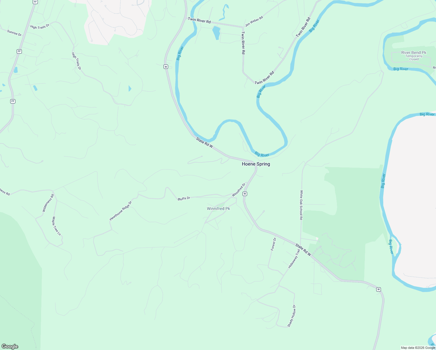 map of restaurants, bars, coffee shops, grocery stores, and more near 412 Big River View in Eureka