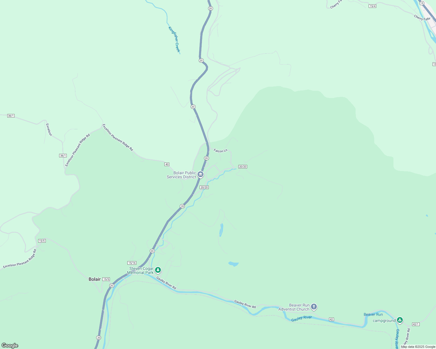 map of restaurants, bars, coffee shops, grocery stores, and more near Sandy Run Road in Webster County