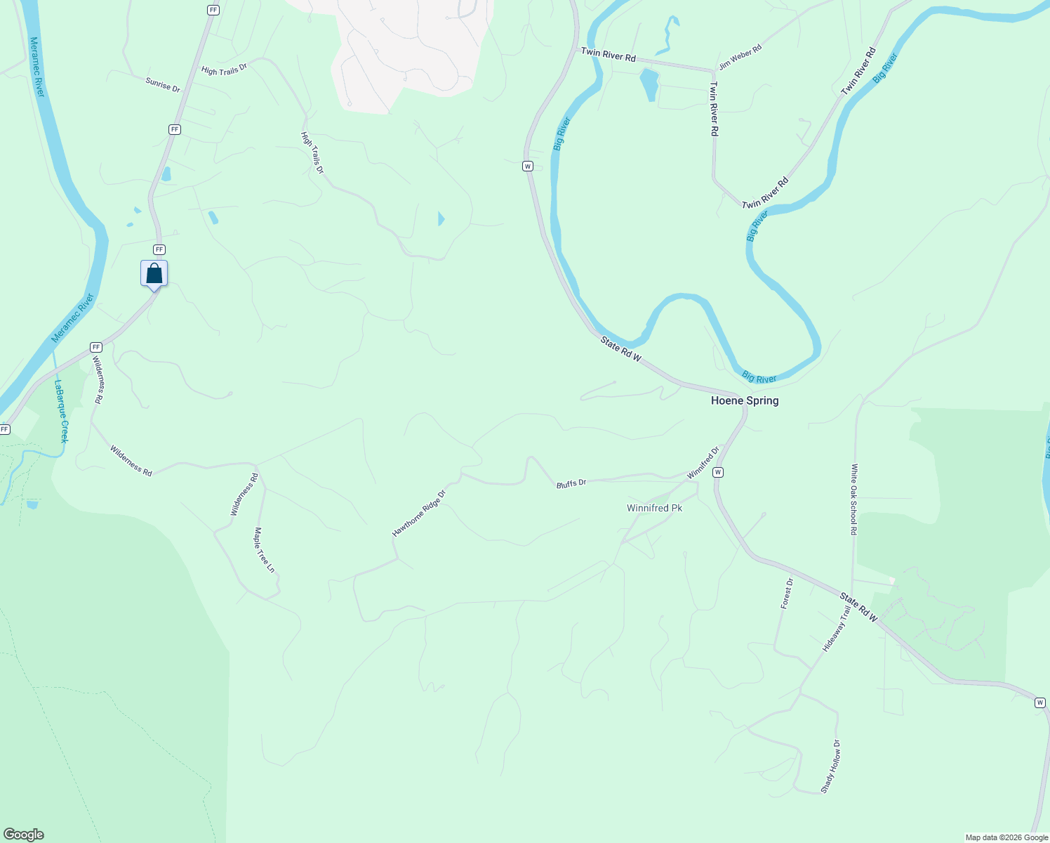 map of restaurants, bars, coffee shops, grocery stores, and more near 455-477 Big River View in Eureka