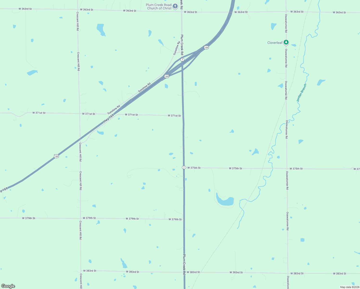 map of restaurants, bars, coffee shops, grocery stores, and more near 37340 Plum Creek Road in Osawatomie