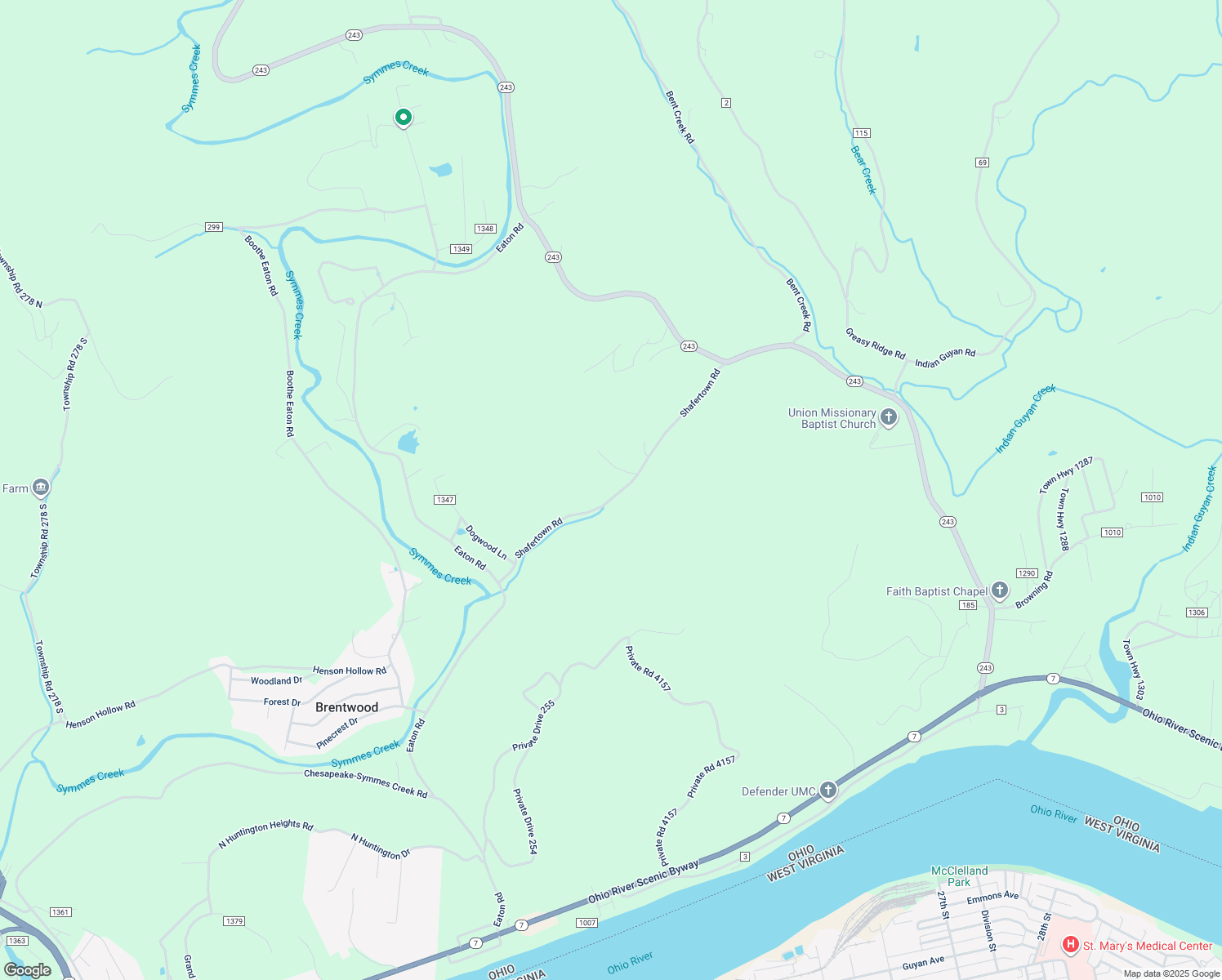 map of restaurants, bars, coffee shops, grocery stores, and more near 437 County Road 68 in Chesapeake