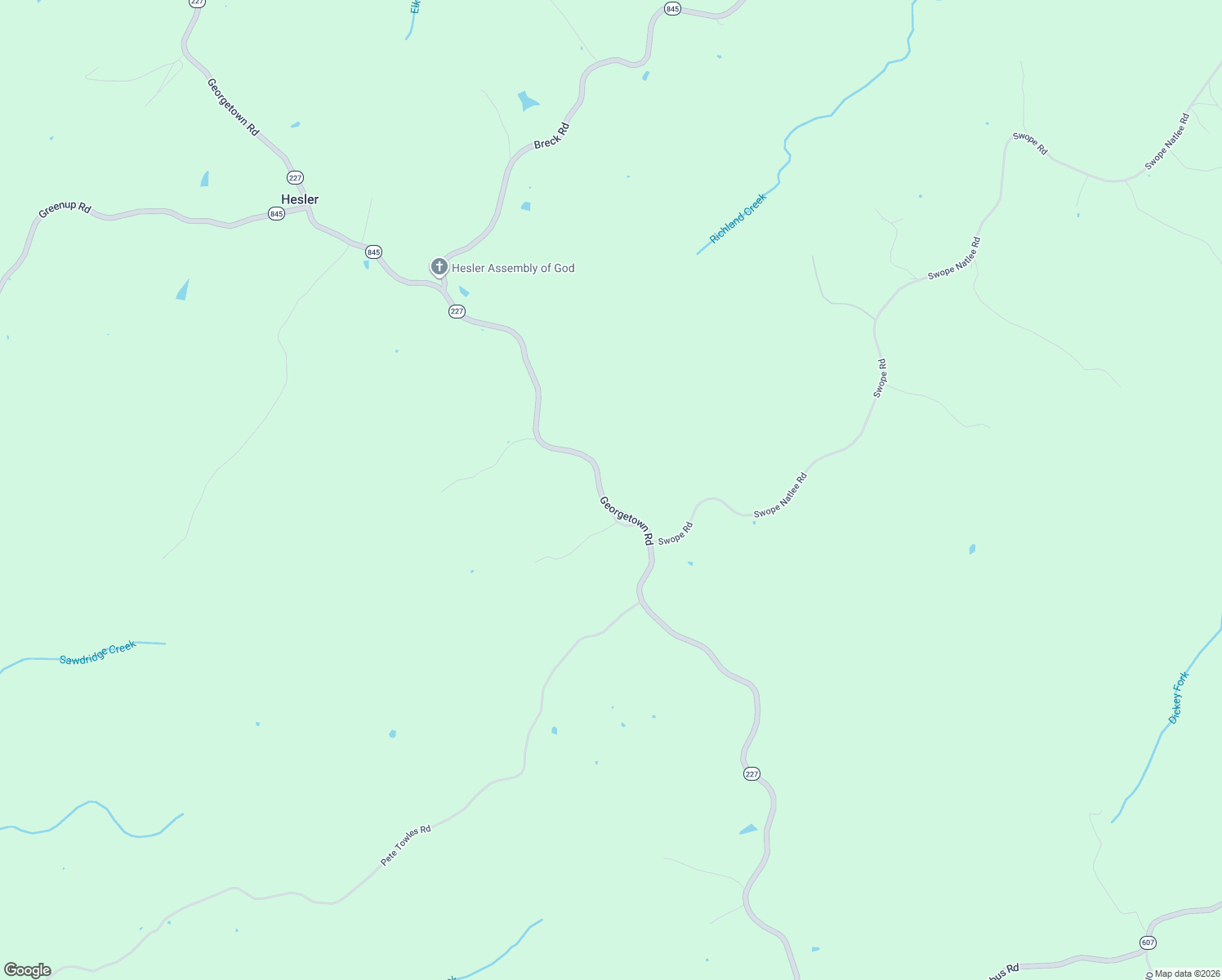 map of restaurants, bars, coffee shops, grocery stores, and more near Highway 227 in Owenton