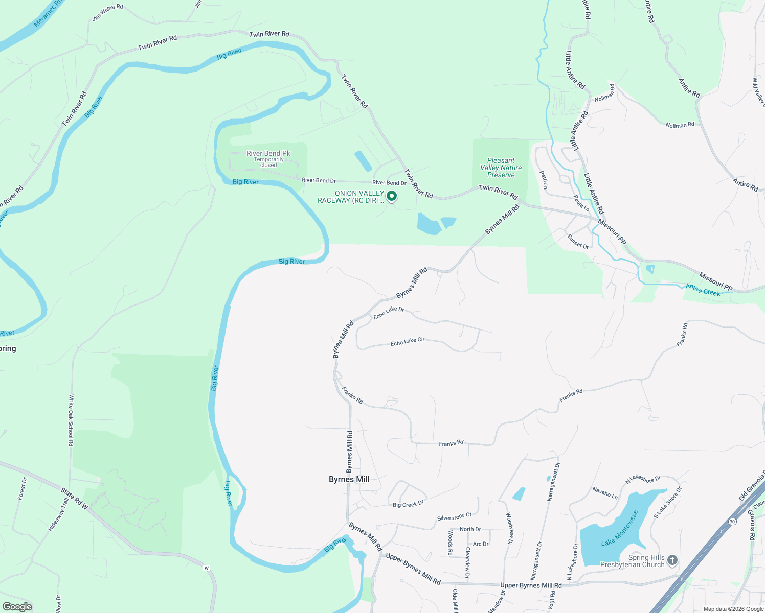 map of restaurants, bars, coffee shops, grocery stores, and more near 3287 Echo Lake Drive in Byrnes Mill