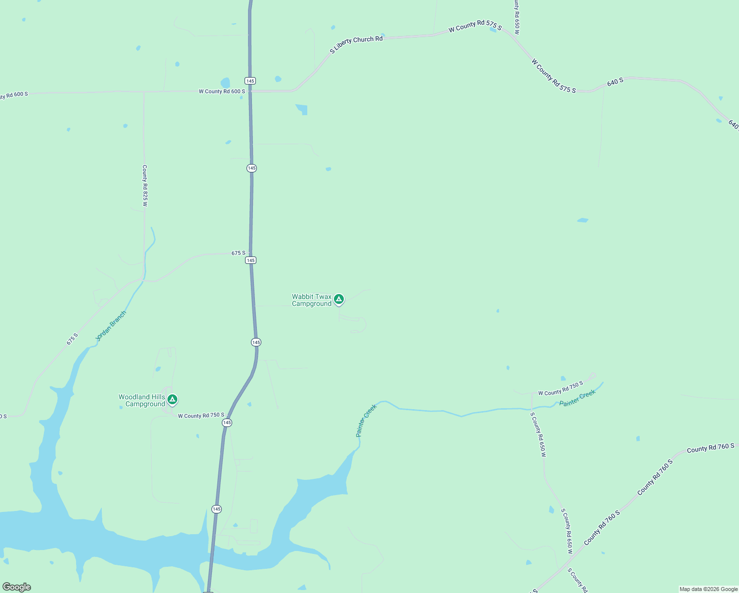 map of restaurants, bars, coffee shops, grocery stores, and more near 7201 West County Road 700 South in French Lick